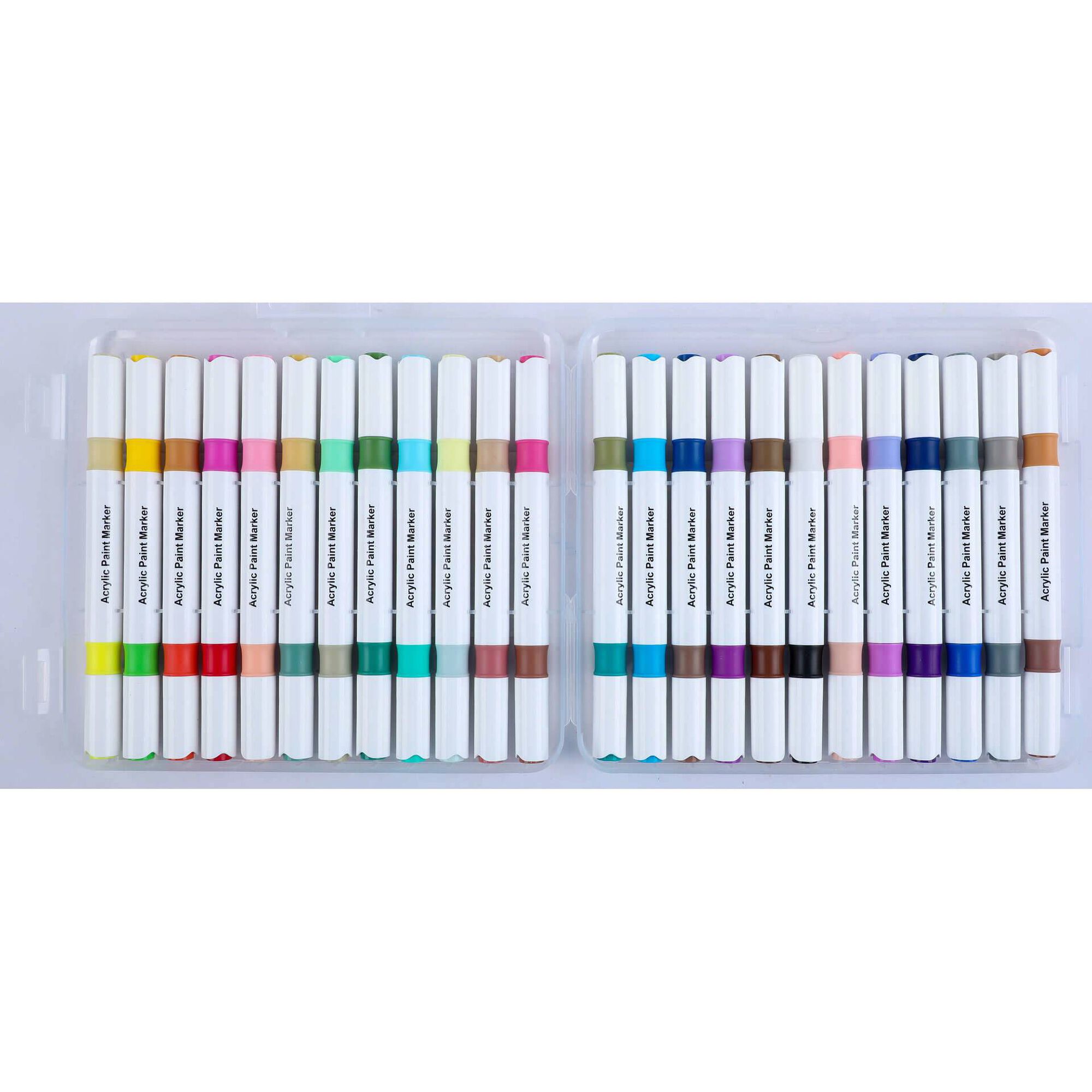 Marcadores Acr&iacute;licos Dupla Ponta 2 Cores 24 Unidades