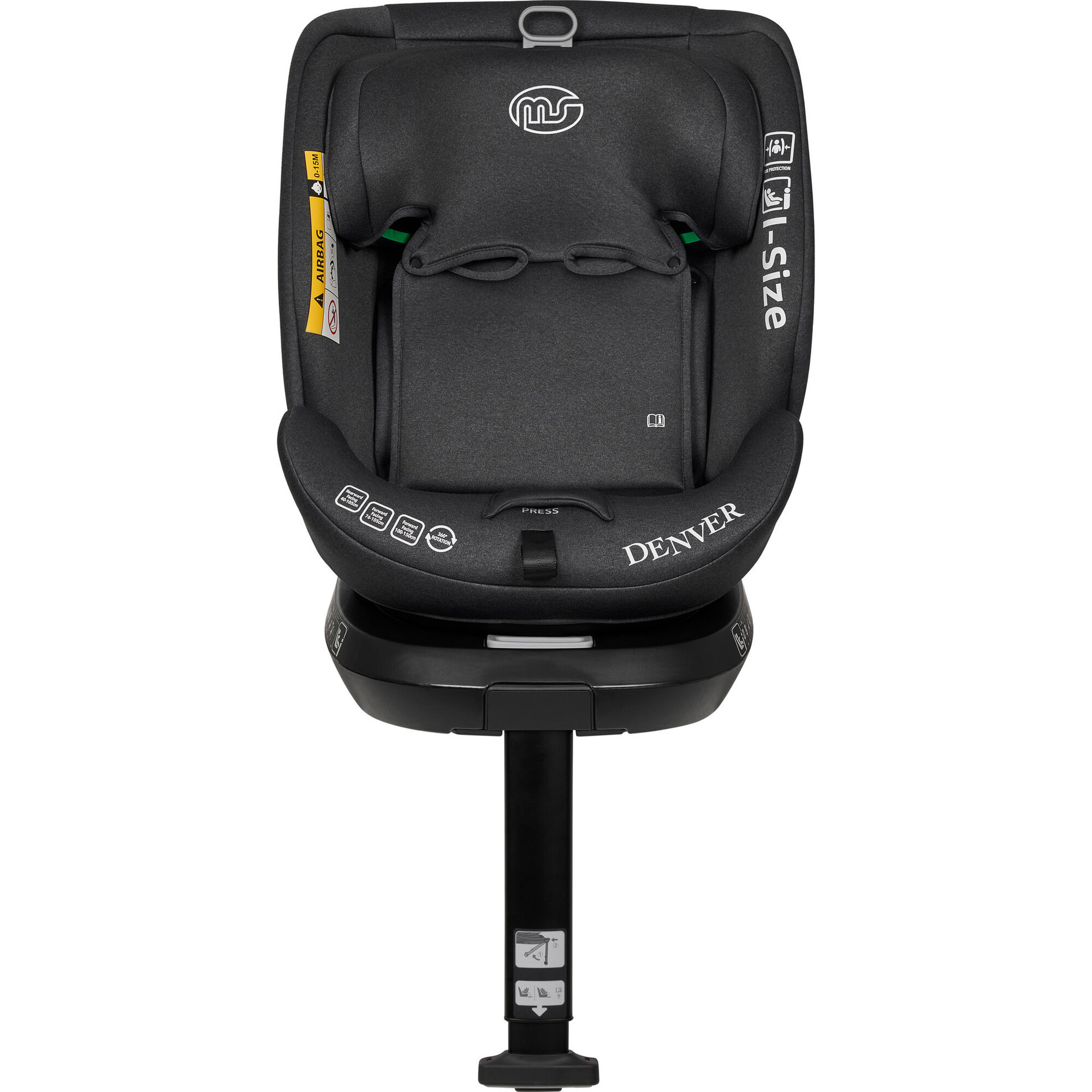 Cadeira Auto I-Size 40-150cm Isofix Rotativa Cinza Denver