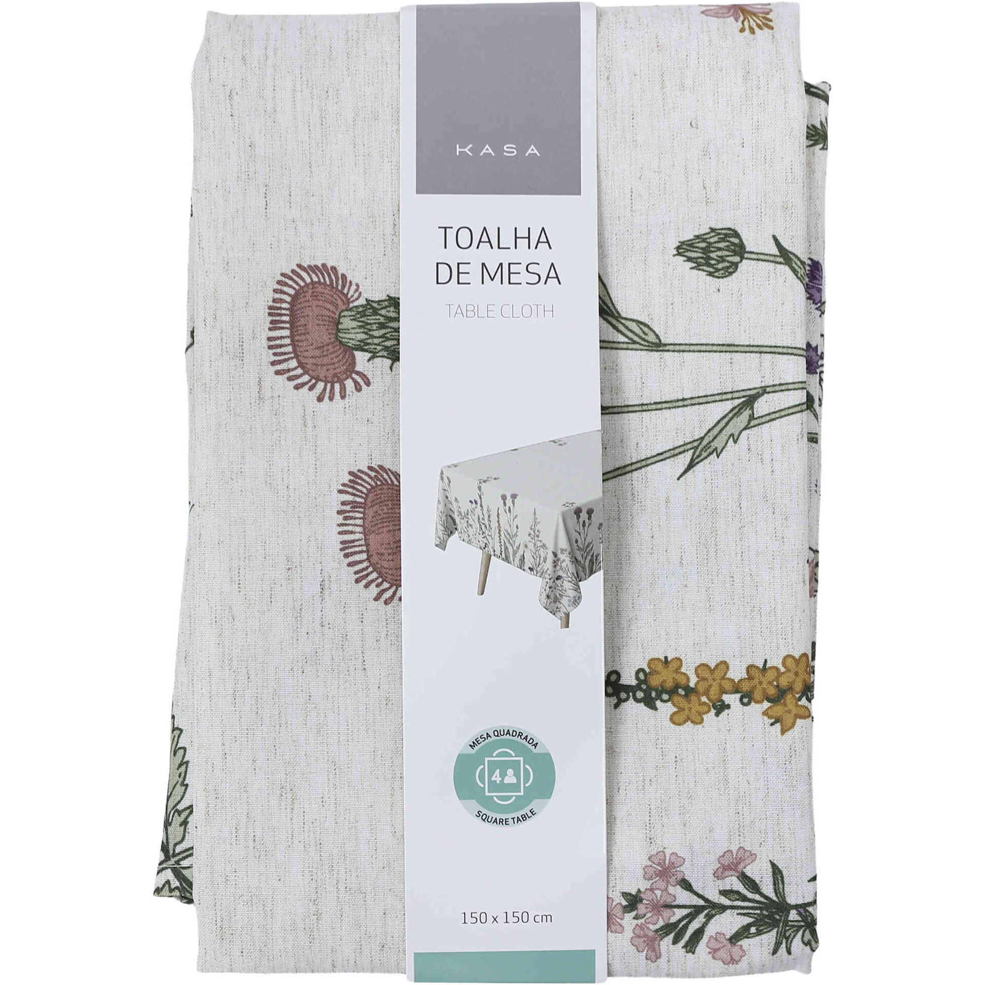 Toalha de Mesa 150x150cm Silvestre Deep Moss Kasa