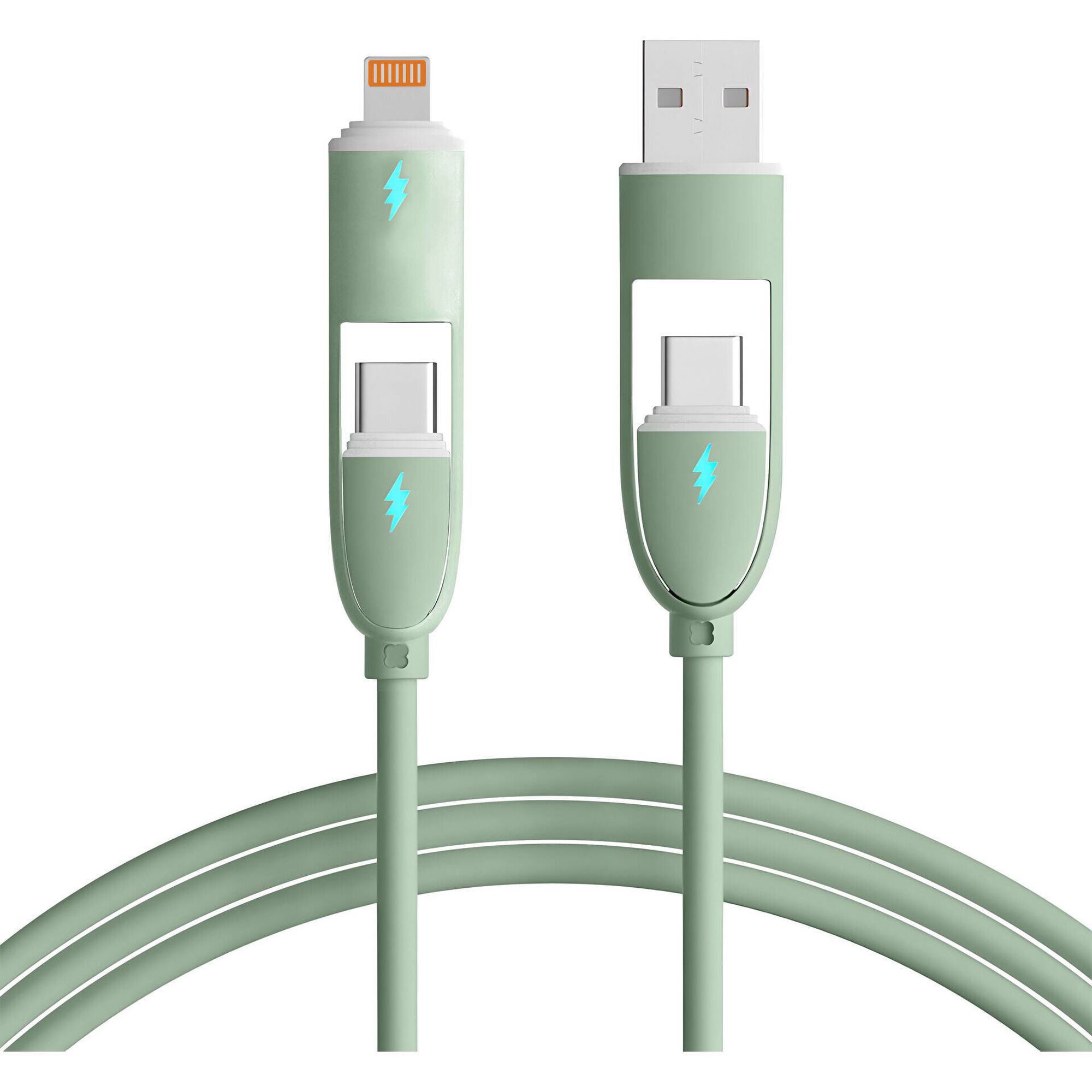 Cabo de Carregamento USB-C Fusion Verde Bazar&atilde;o