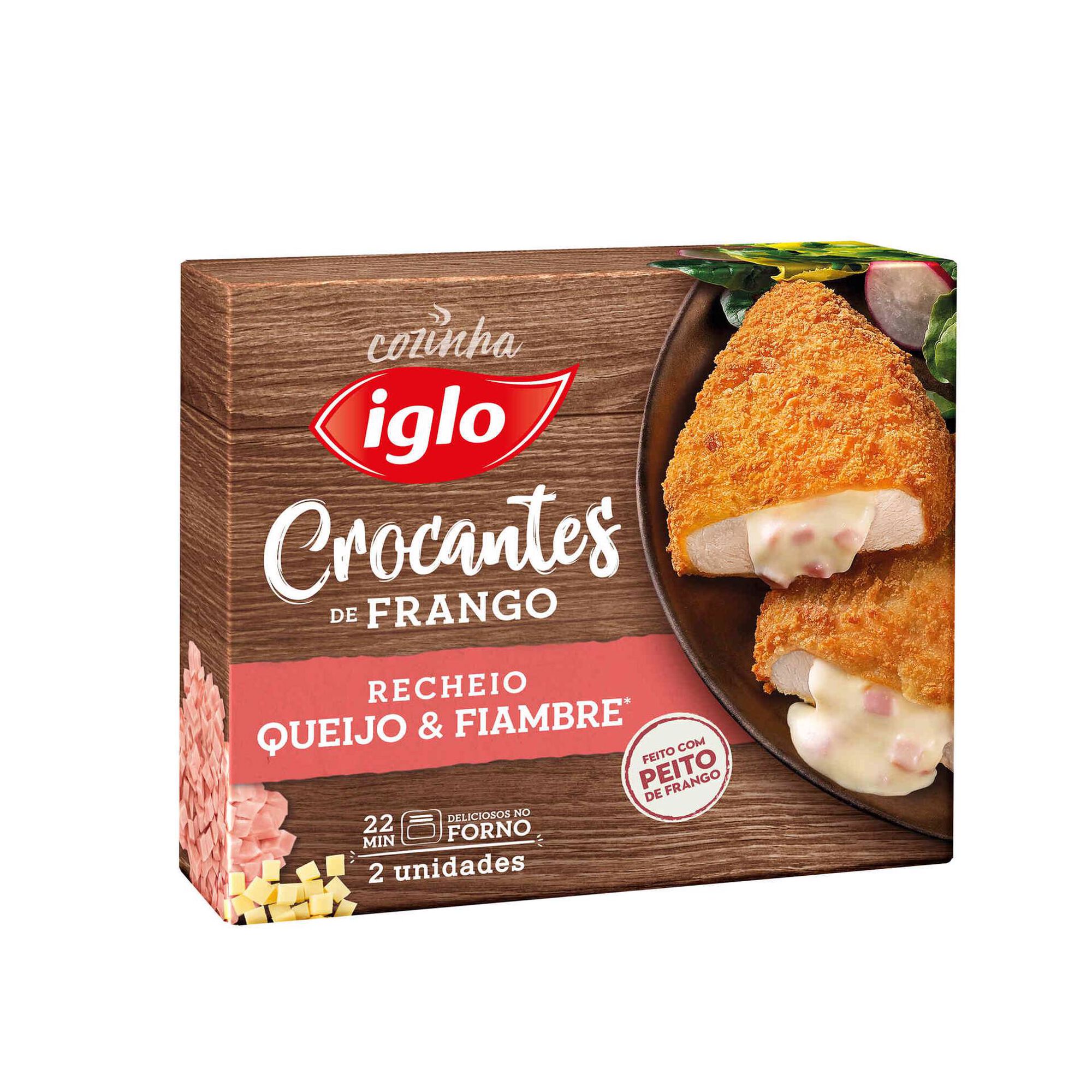 Crocantes de Frango Recheados Queijo e Fiambre