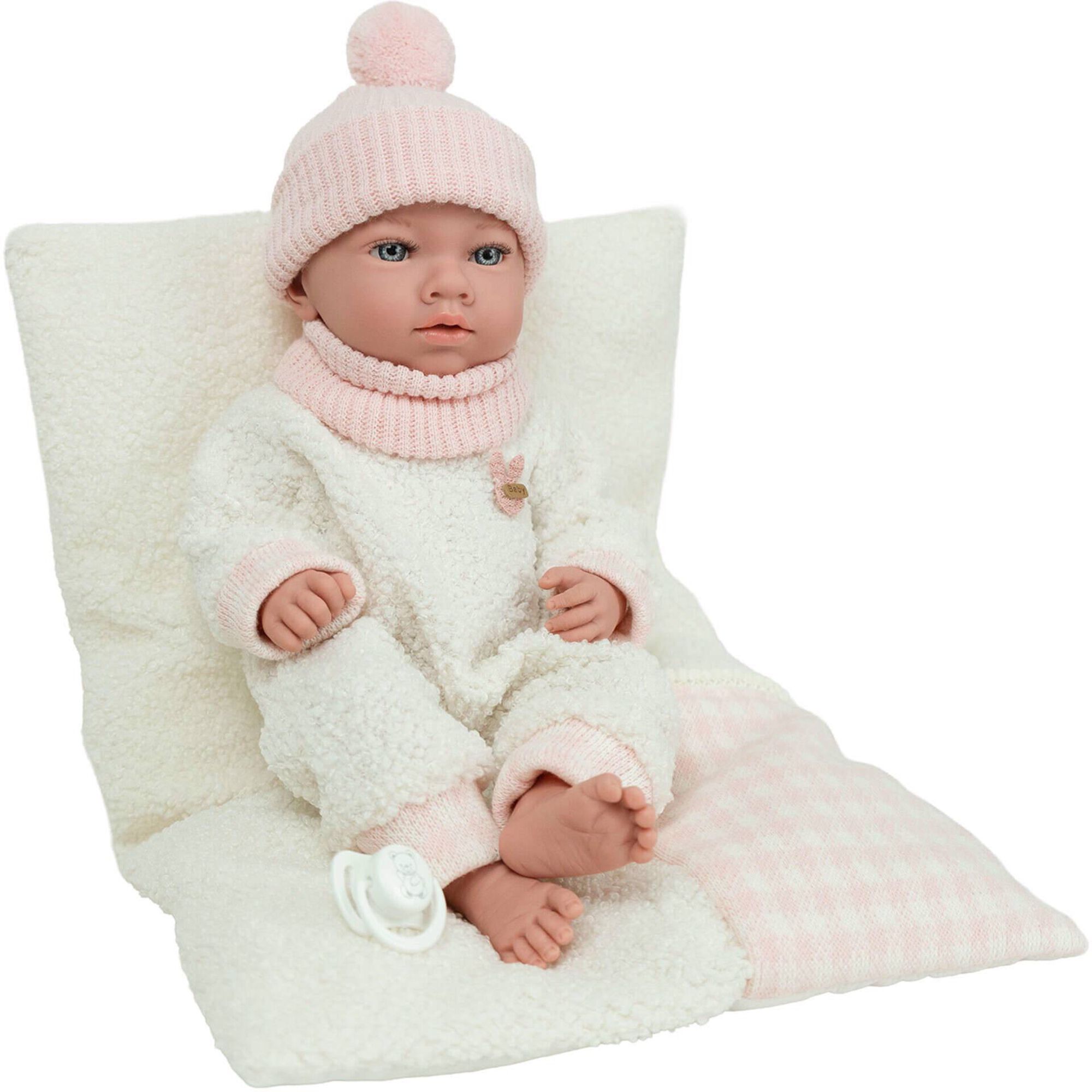Reborn - Beb&eacute; Elegance Bege com Almofada