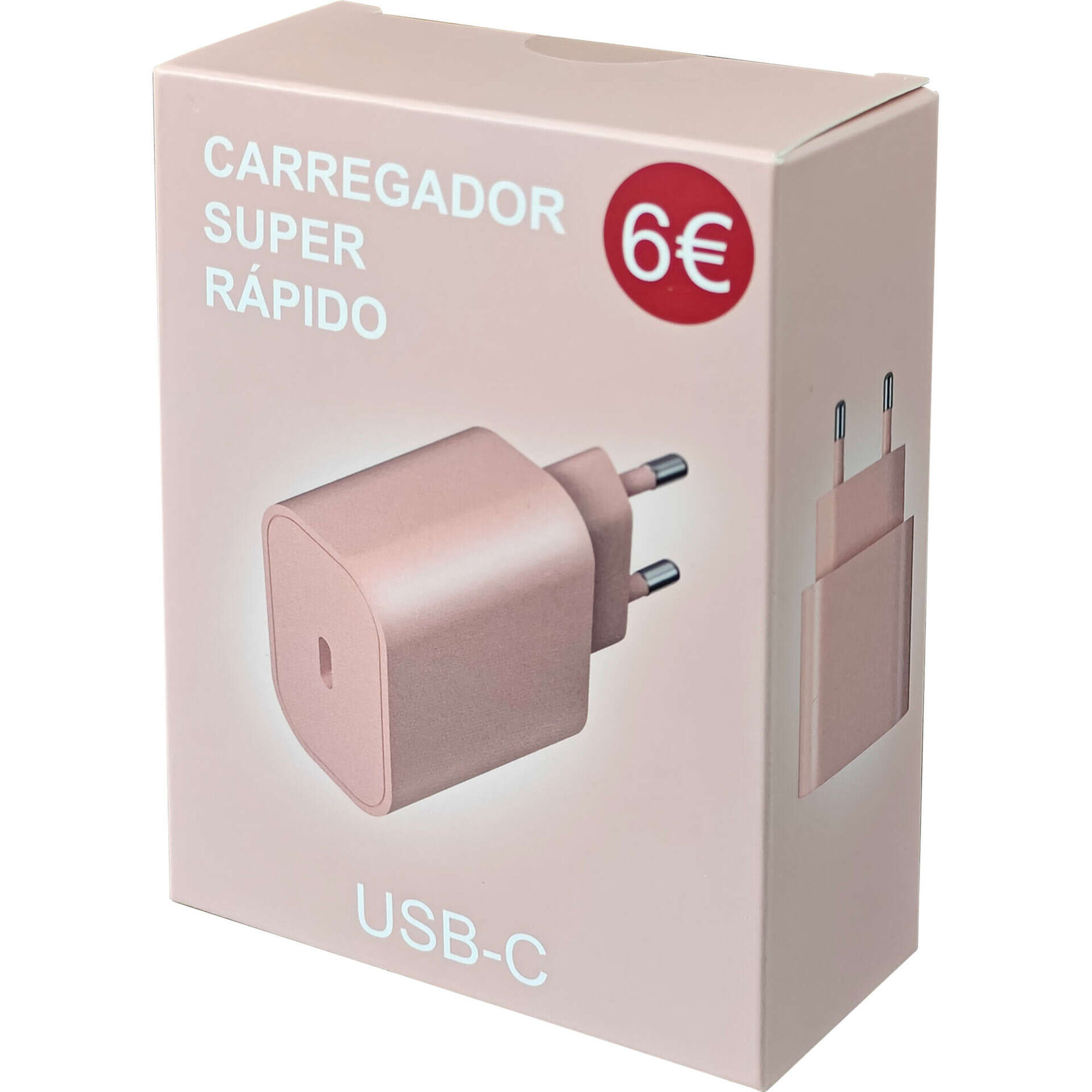 Tomada USB-C Fusion Rosa Bazar&atilde;o