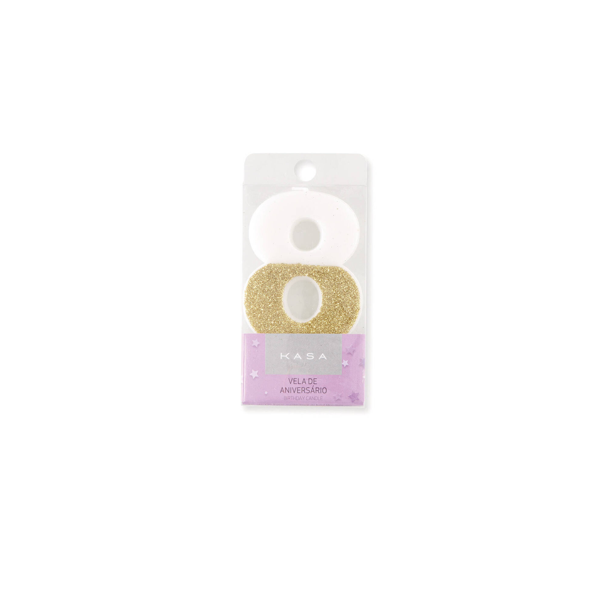 Vela Nº8 7cm Dourado Glitter