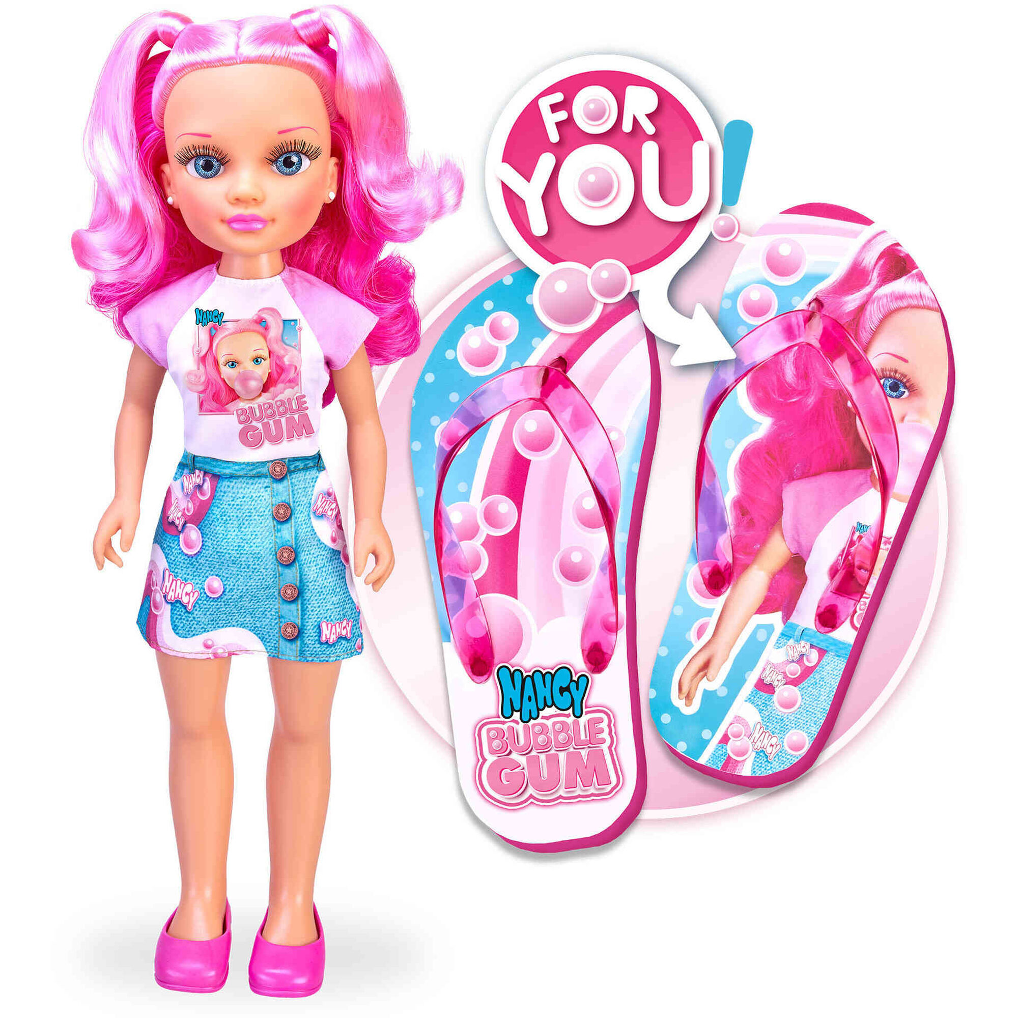 Nancy - Boneca Bubble Gum e Chinelos de Praia