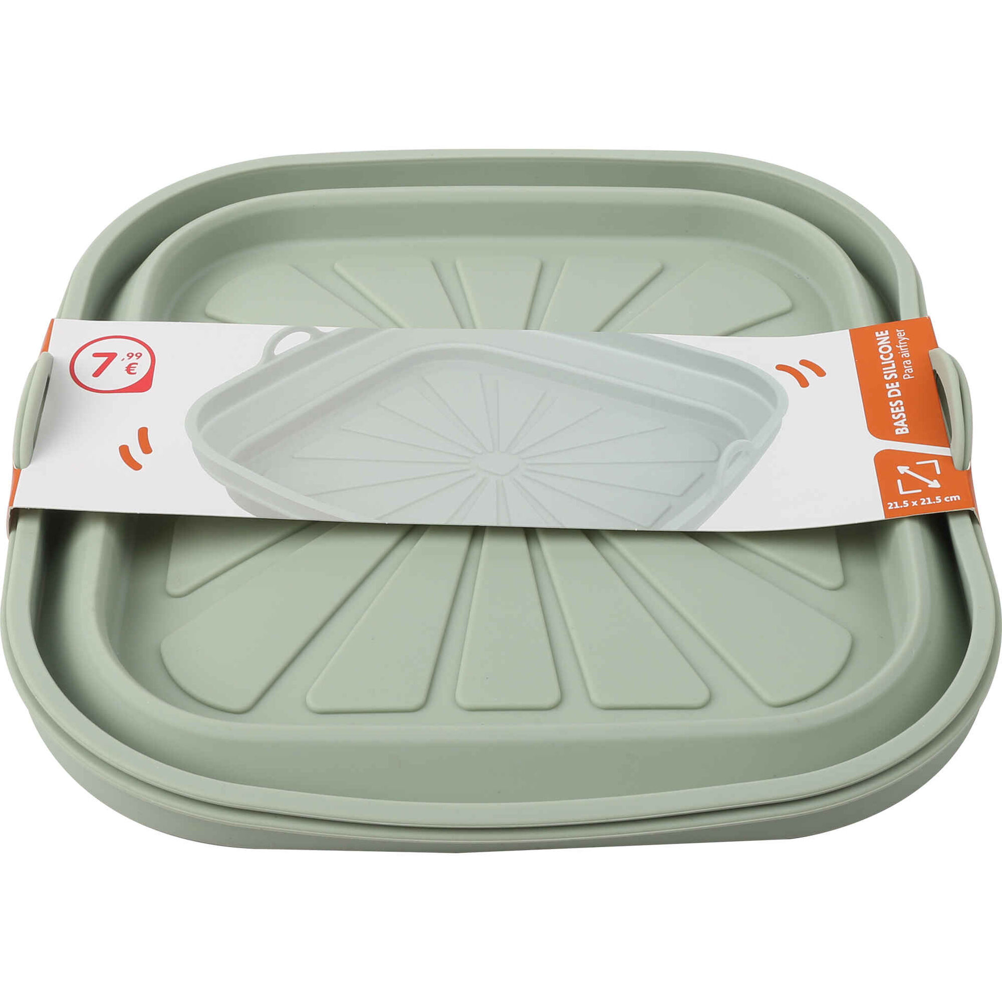 Conjunto 2 Bases Silicone para Fritadeira sem &Oacute;leo Quadradas