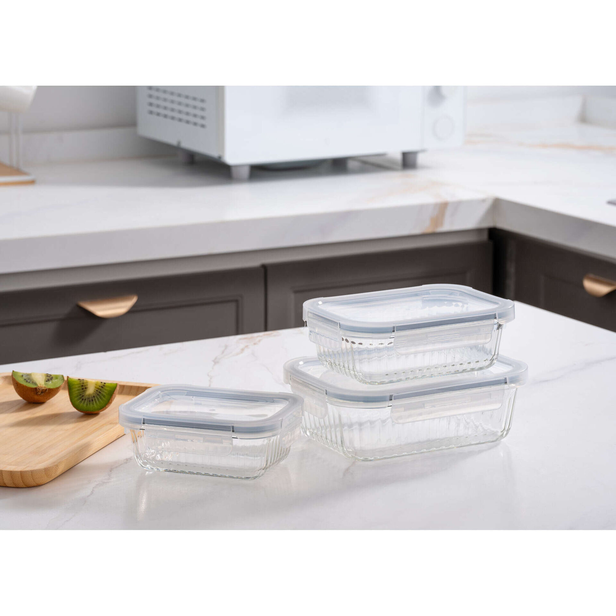 Conjunto de 3 Caixas Herm&eacute;ticas Kasa