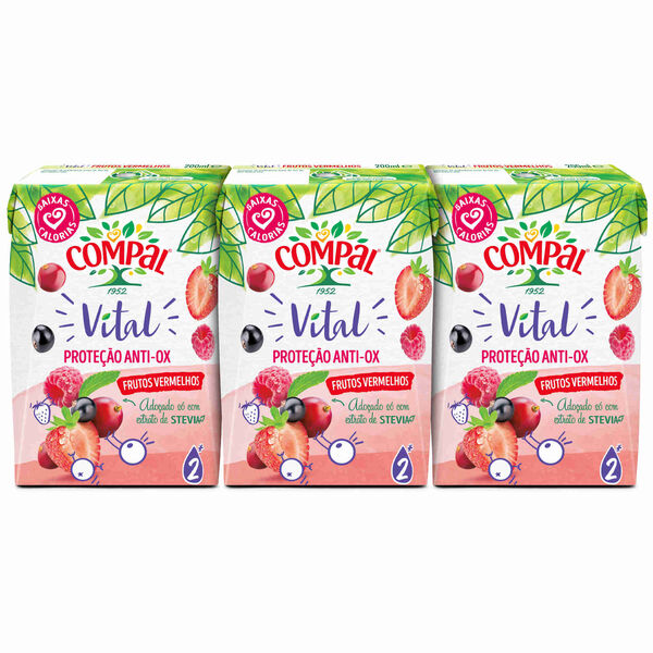 Néctar Frutos Vermelhos Compal Vital Anti-ox