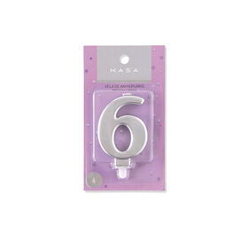 Vela Nº6 8cm Prateado