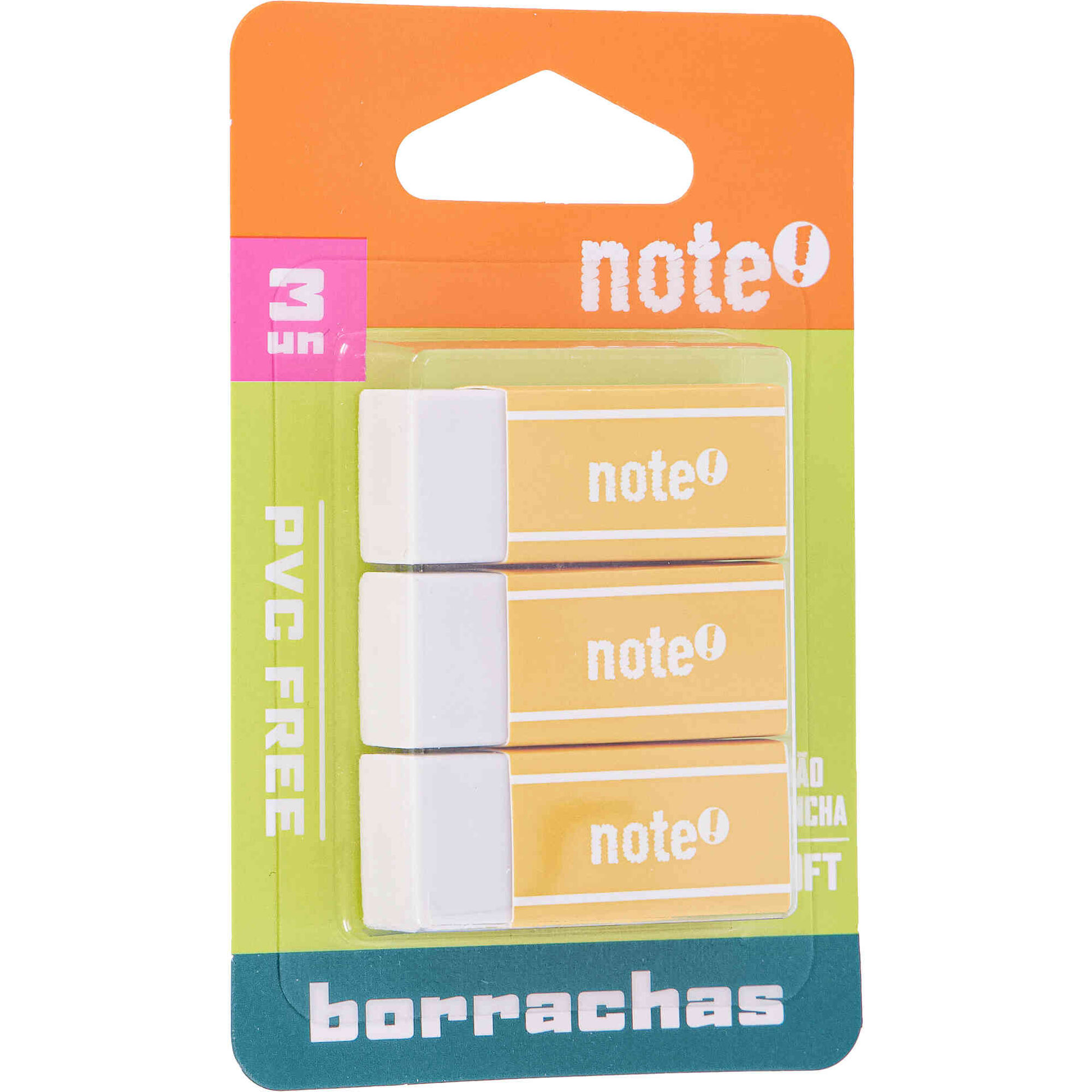 Conjunto 3 Mini Borrachas Brancas Note!