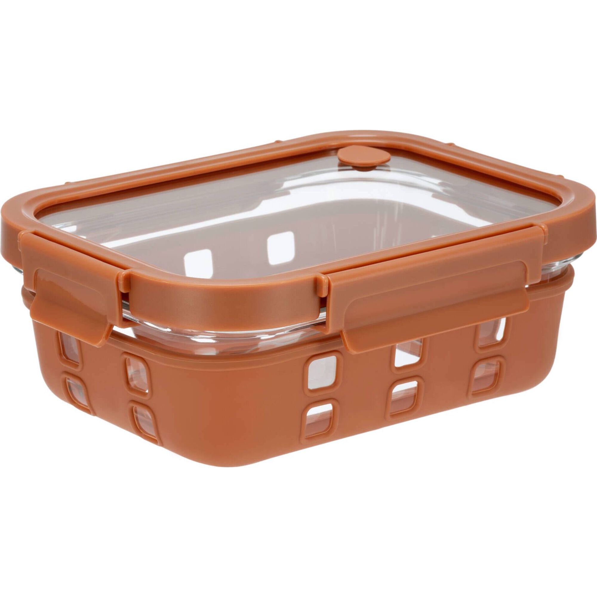 Caixa Herm&eacute;tica 1050ml Vidro e Silicone Tijolo Kasa