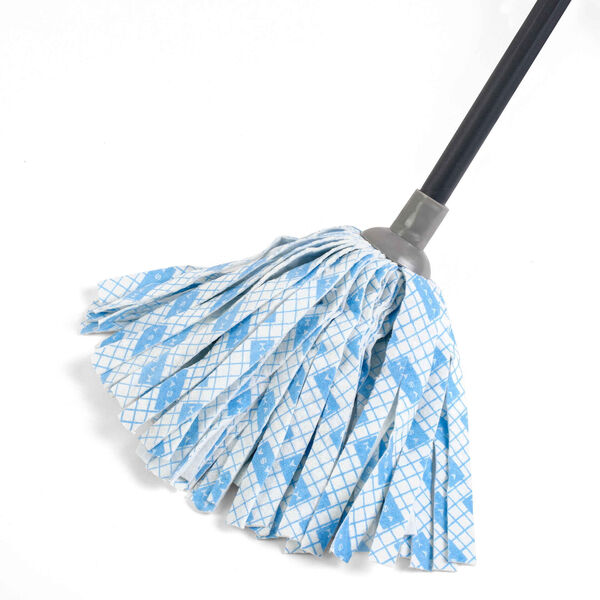 Recarga Esfregona Tiras Estampadas Brancas e Azuis Kasa