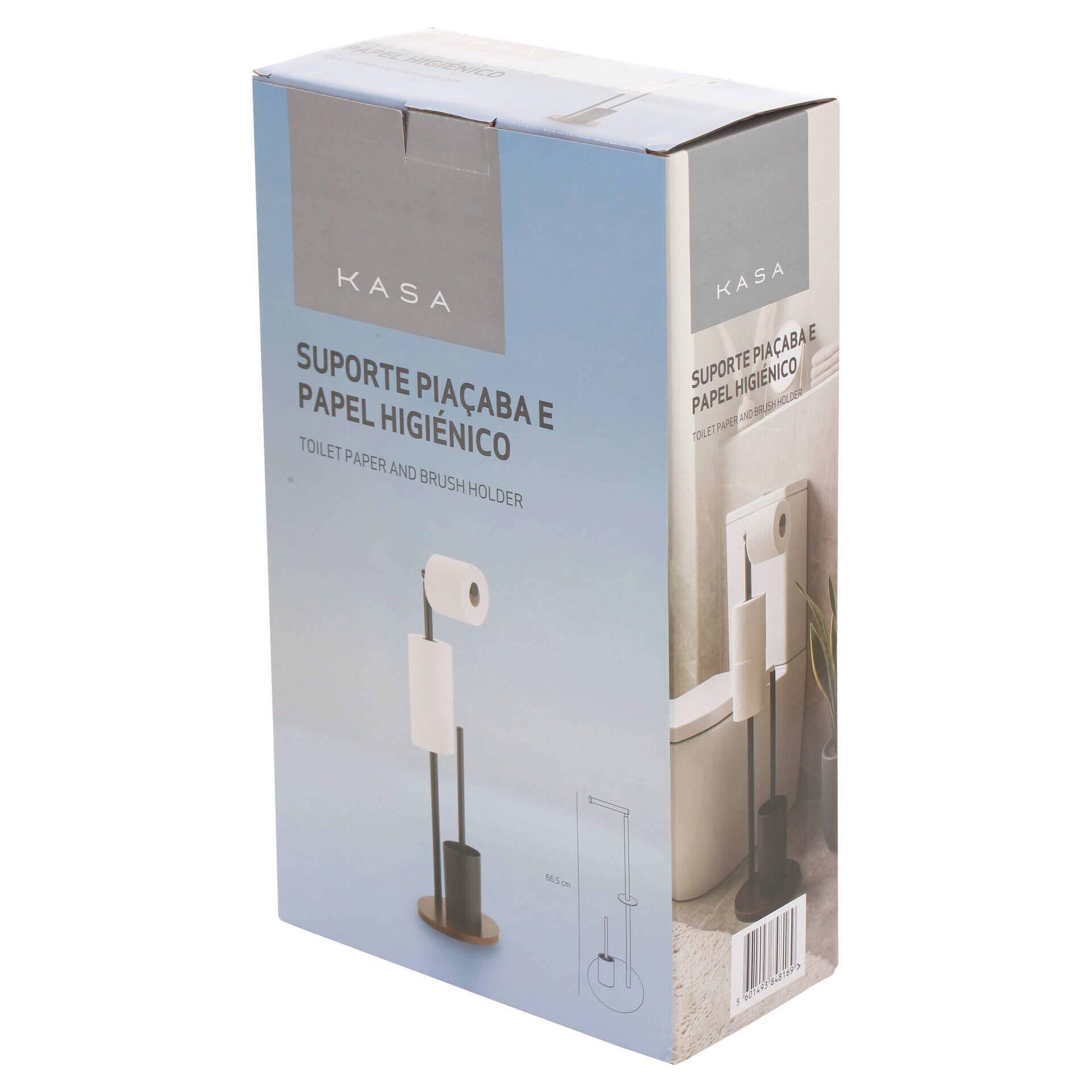 Suporte Pia&ccedil;aba e Papel Higi&eacute;nico Preto Kasa