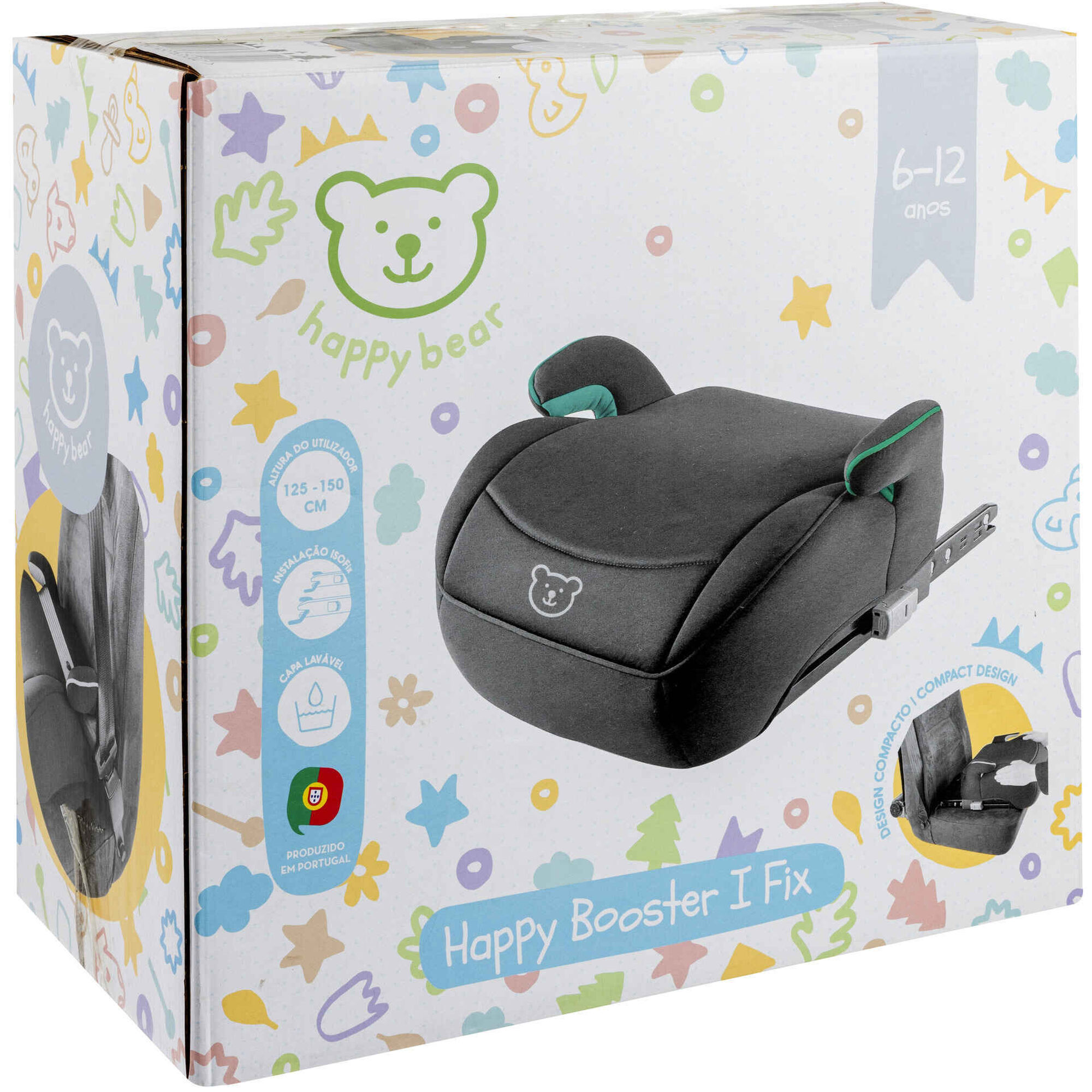 Assento Auto I-Size 125-150cm Isofix Happy Booster Happy Bear