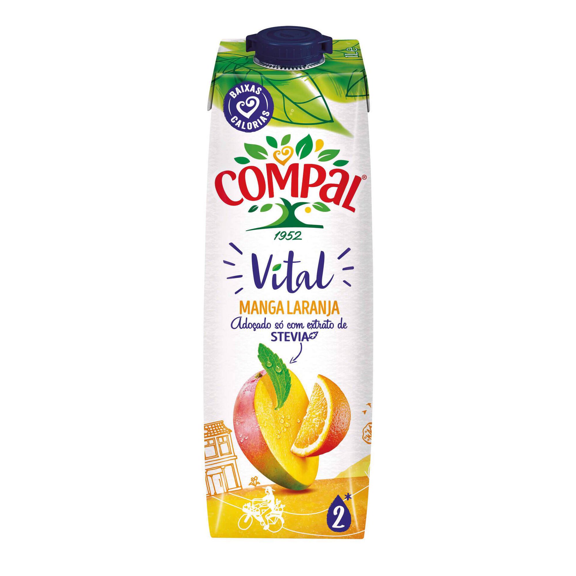 N&eacute;ctar Manga e Laranja com Stevia Compal Vital Equil&iacute;brio
