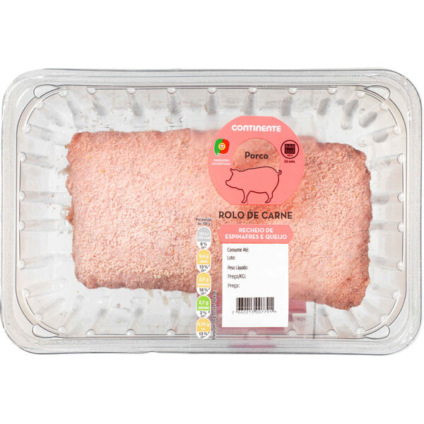Rolo de Carne de Porco com Espinafres e Queijo Continente