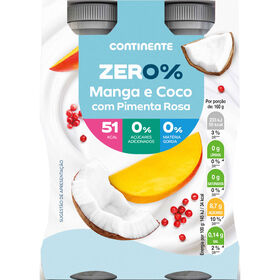 Iogurte L&iacute;quido Zero% Manga e Coco com Pimenta Rosa Continente