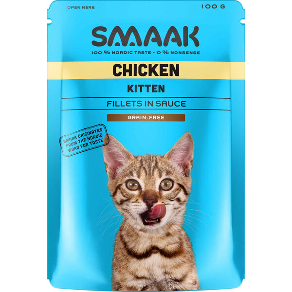 Comida Húmida para Gato Júnior Sem Cereais Frango Saquetas Smaak