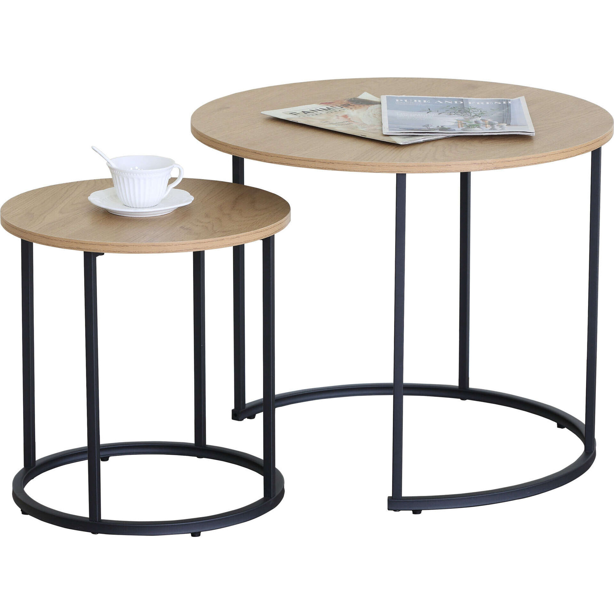 Conjunto 2 Mesas de Apoio Minimal Kasa