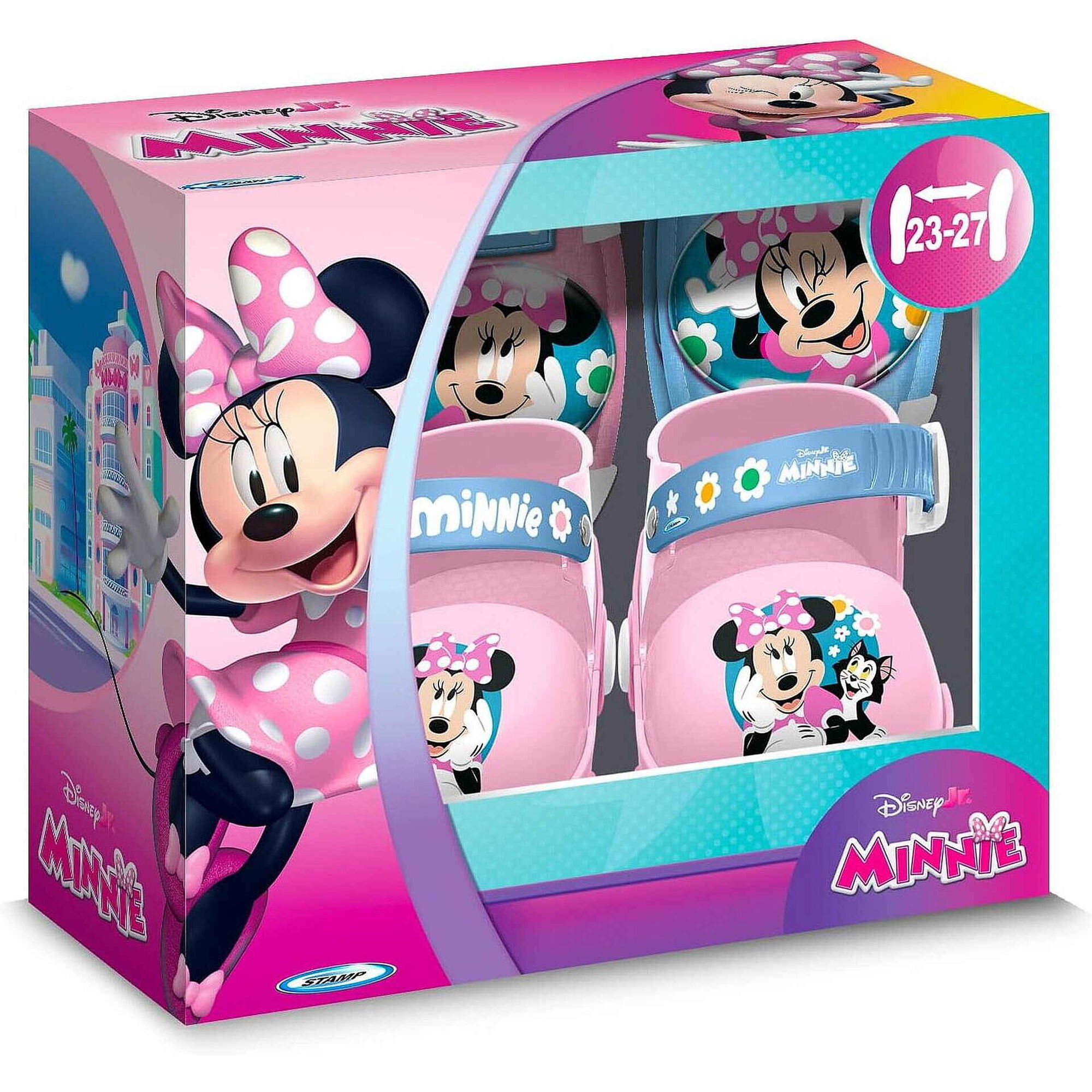 Patins 4 Rodas e Prote&ccedil;&otilde;es 23-27 Minnie