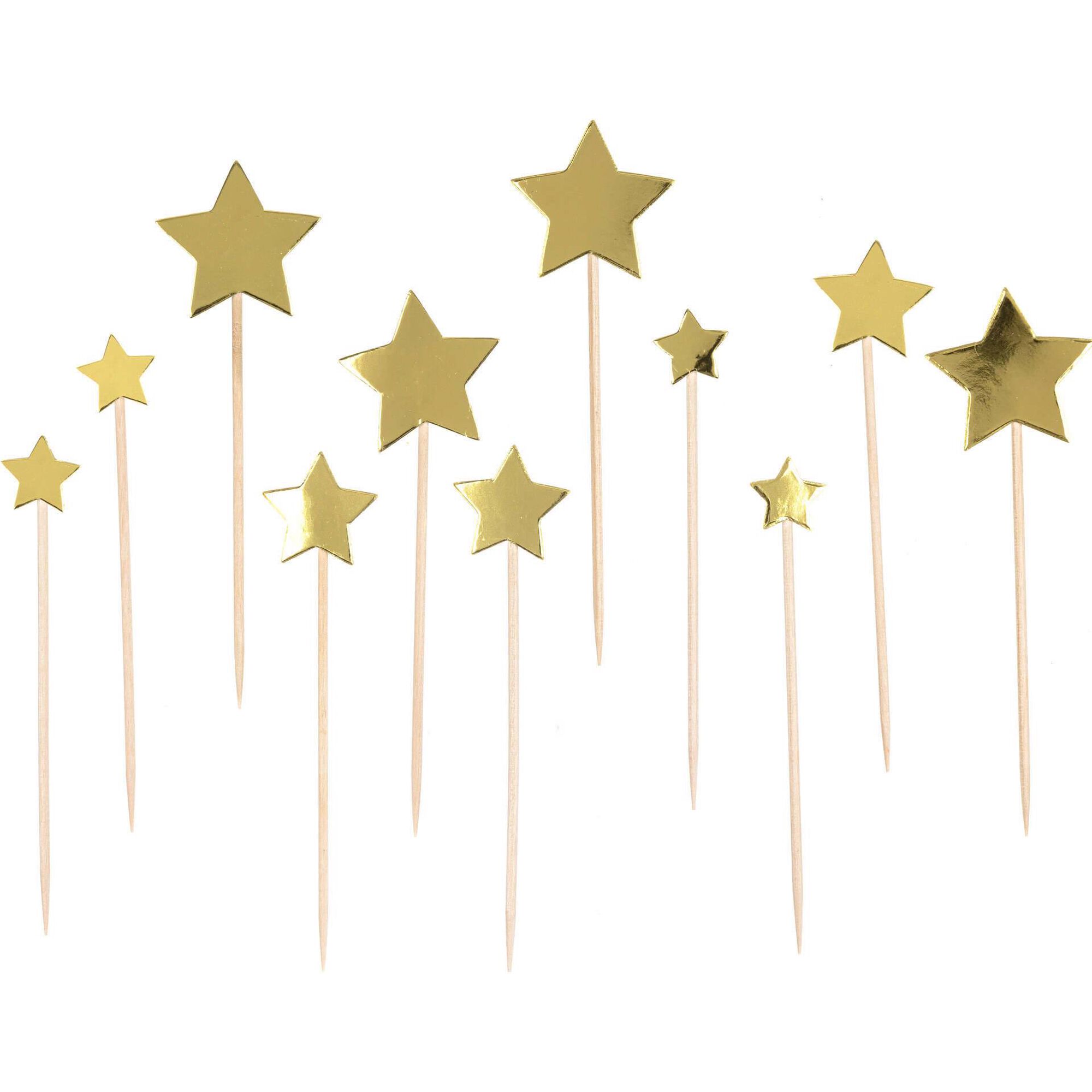 Topper Bolo Estrelas Dourado