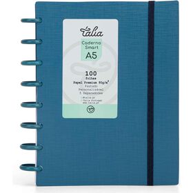 Caderno Smart Espiral A5 Pautado Azul Talia