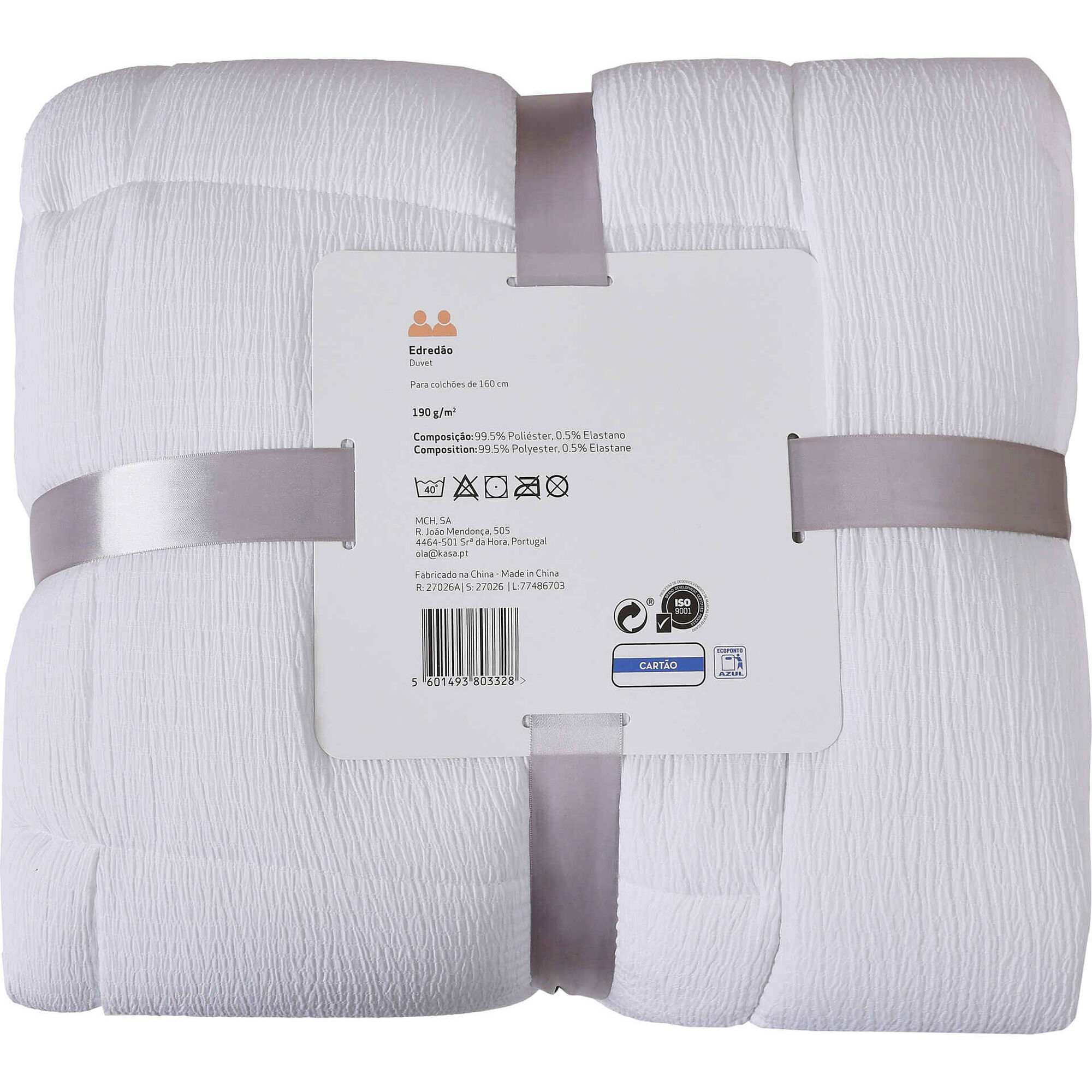 Edred&atilde;o  Washed 260x240cm Branco Kasa