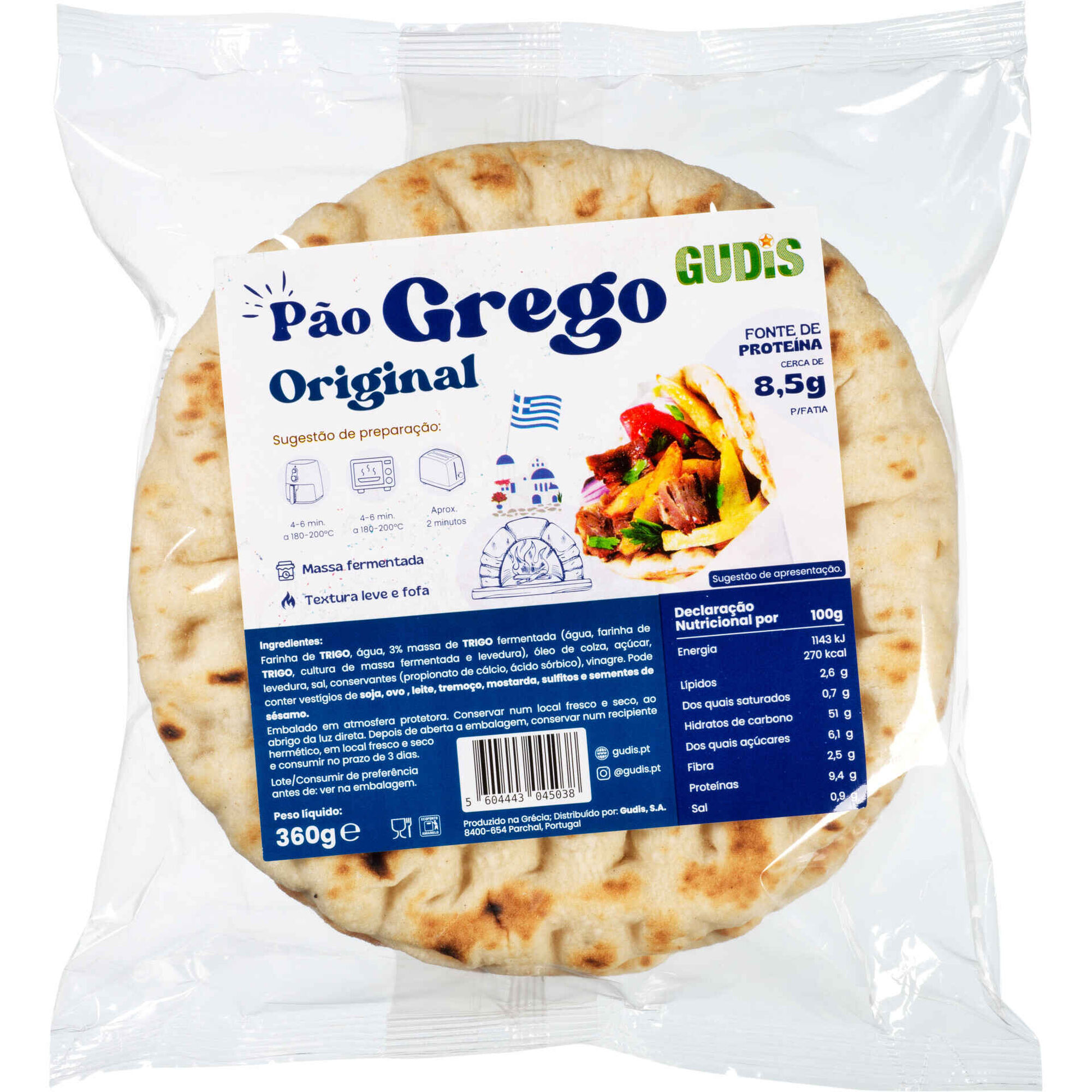 P&atilde;o Grego Original Gudis