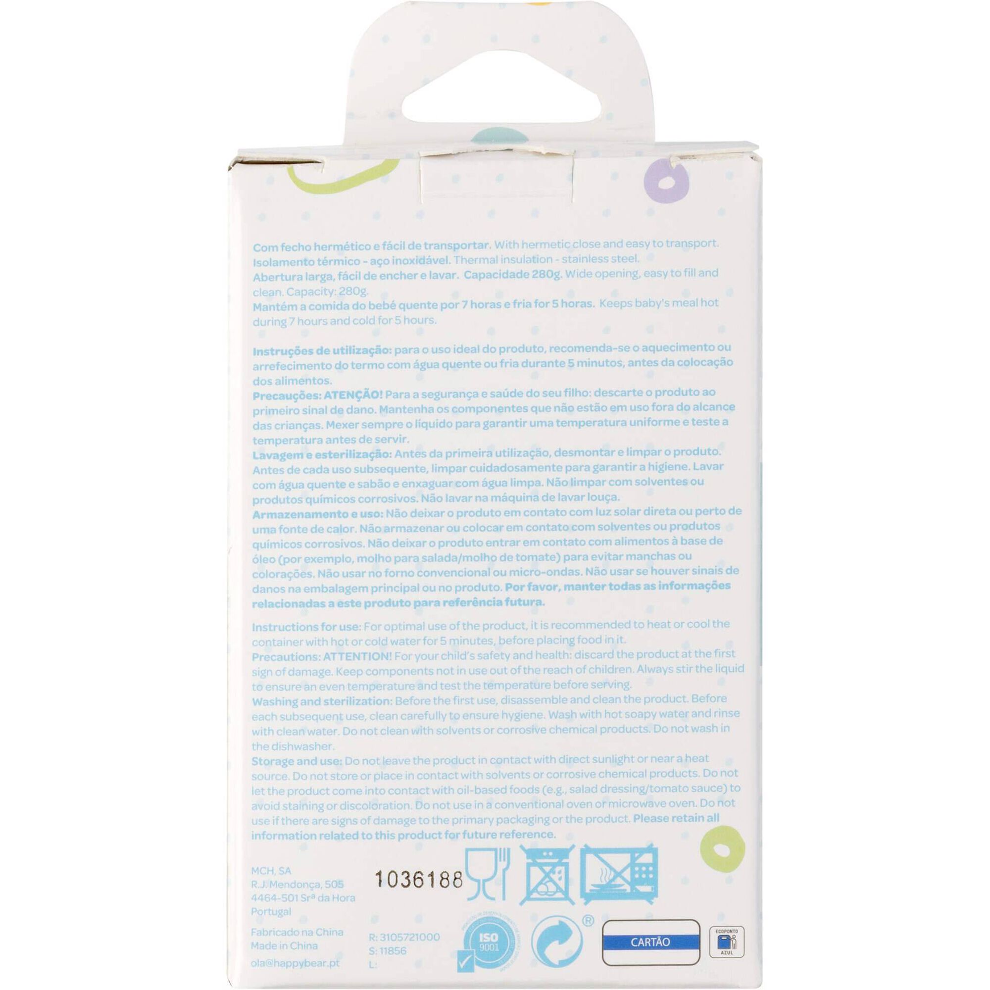 Termo A&ccedil;o Inoxid&aacute;vel 250ml Branco Happy Bear