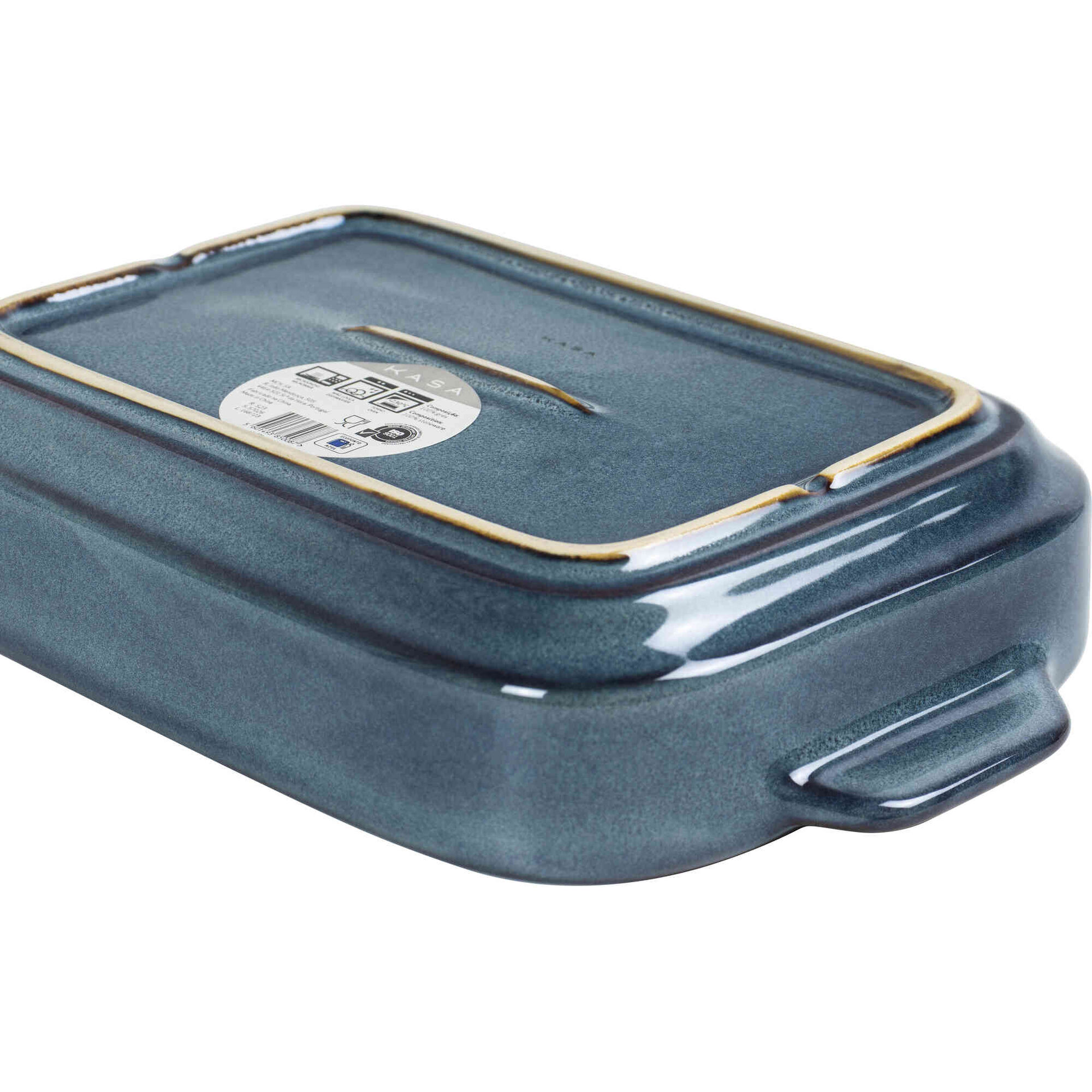 Assadeira Retangular Reativo 27x18cm Azul Kasa