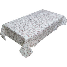 Toalha Mesa Folhas 150x200cm Vermelhas
