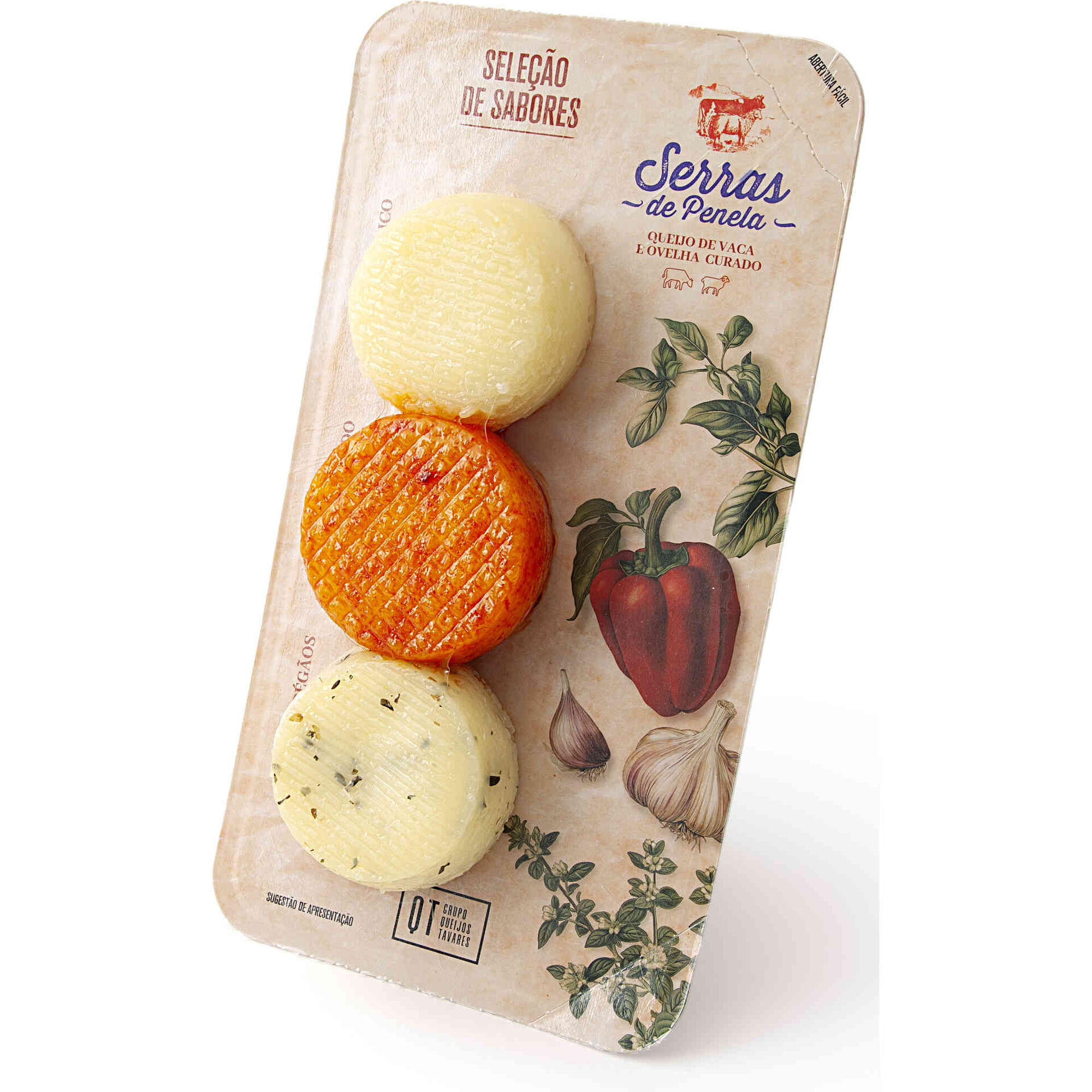 Tábua de Queijos de Vaca e Ovelha Curados Seleção de Sabores Tábua de Queijos de Vaca e Ovelha Curados Seleção de Sabores