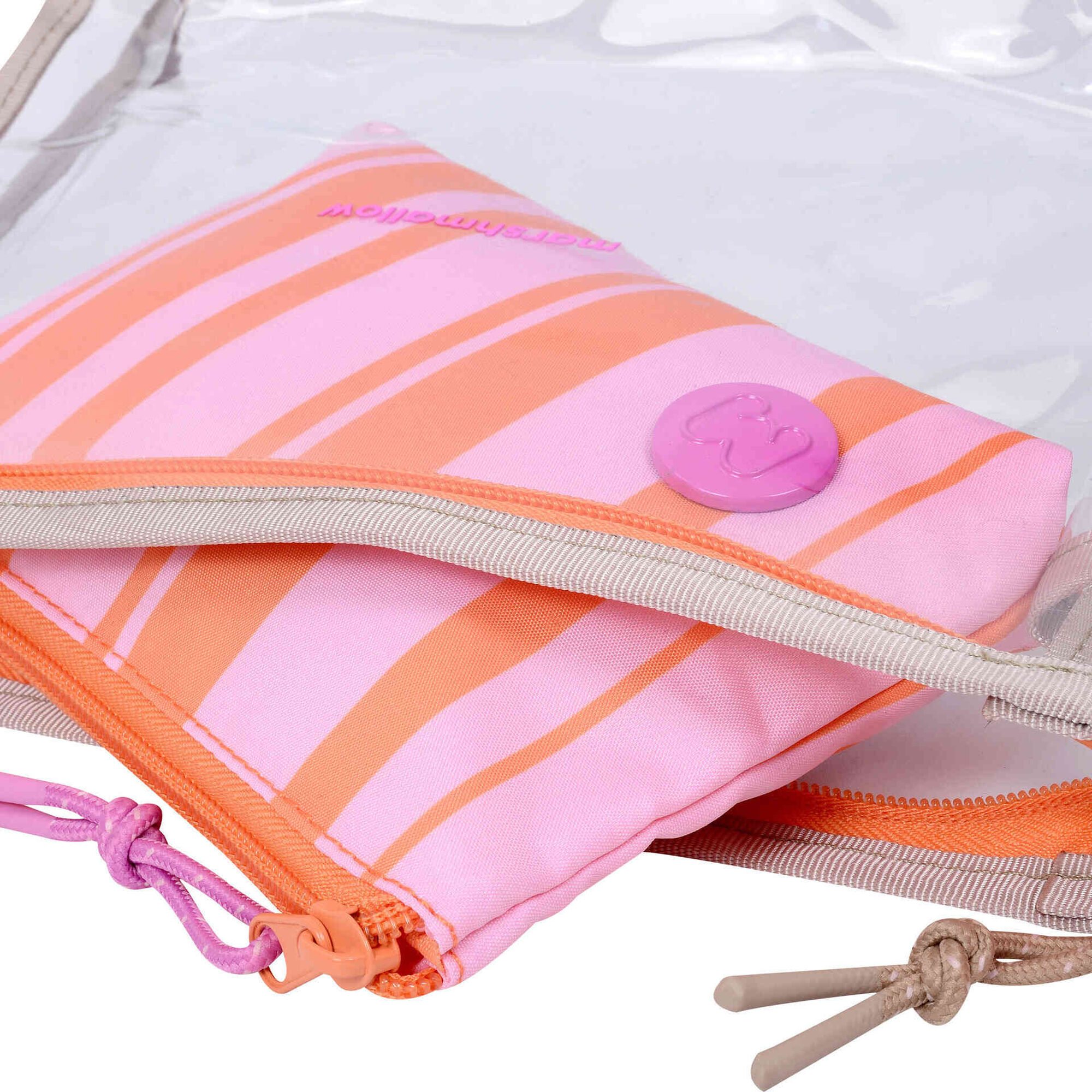 Conjunto 2 Necessaires Riscas Laranja e Rosa Marshmallow