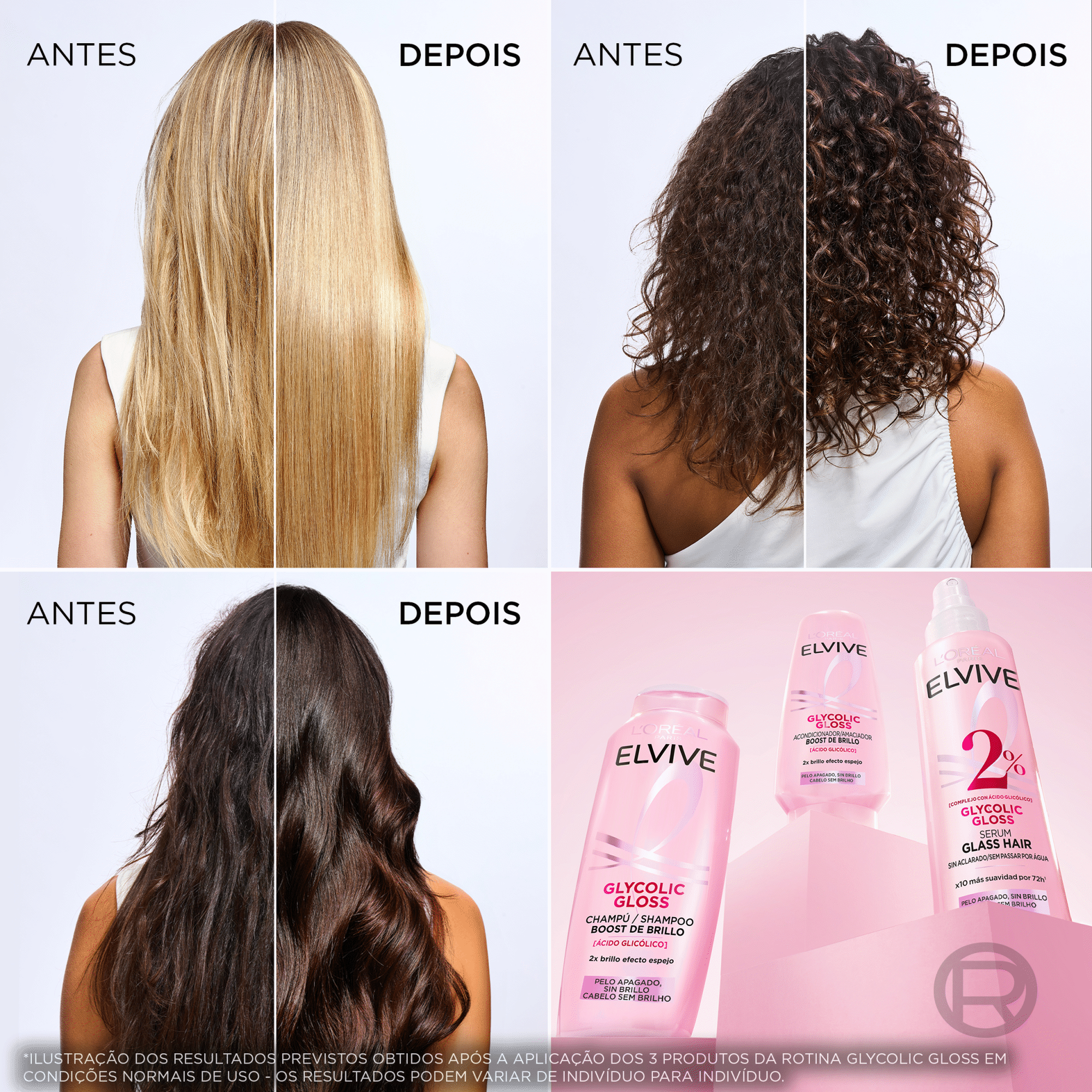 Champ&ocirc; Glycolic Gloss Brilho L'Or&eacute;al Paris Elvive