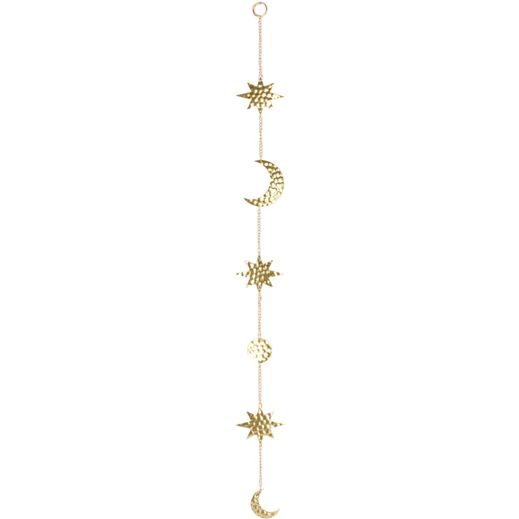 Decorativo Metal Dourado com Luas