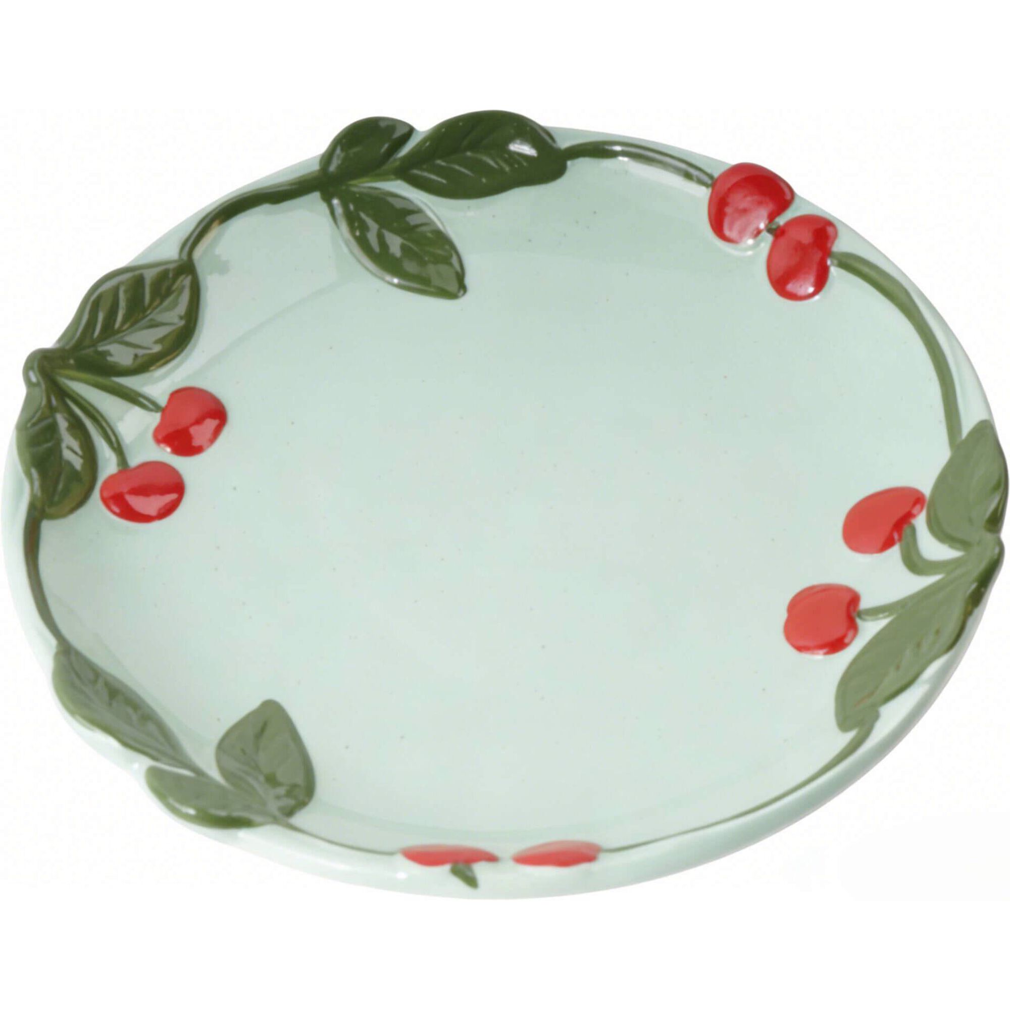 Prato 20cm Cerejas Branco Kasa