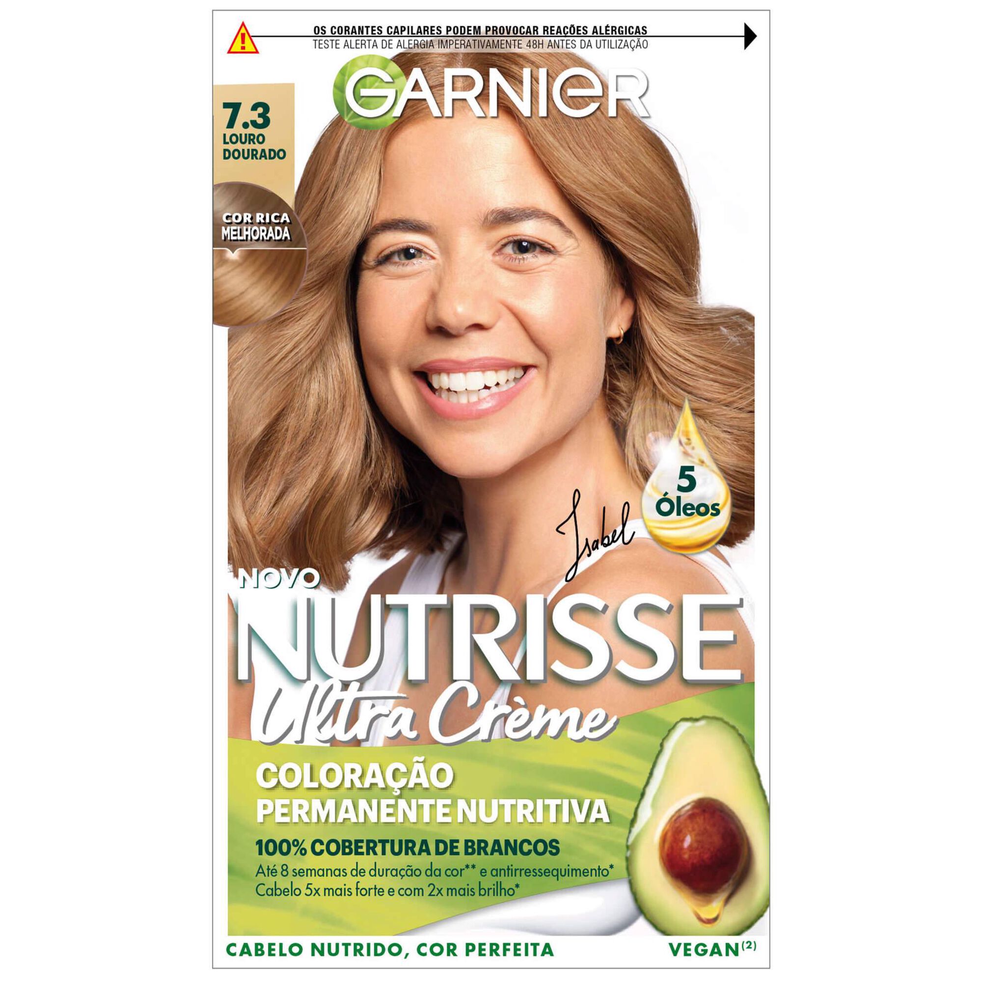 Coloração Permanente Nutrisse Creme Louro Dourado 7.3 Coloração Permanente Nutrisse Creme Louro Dourado 7.3