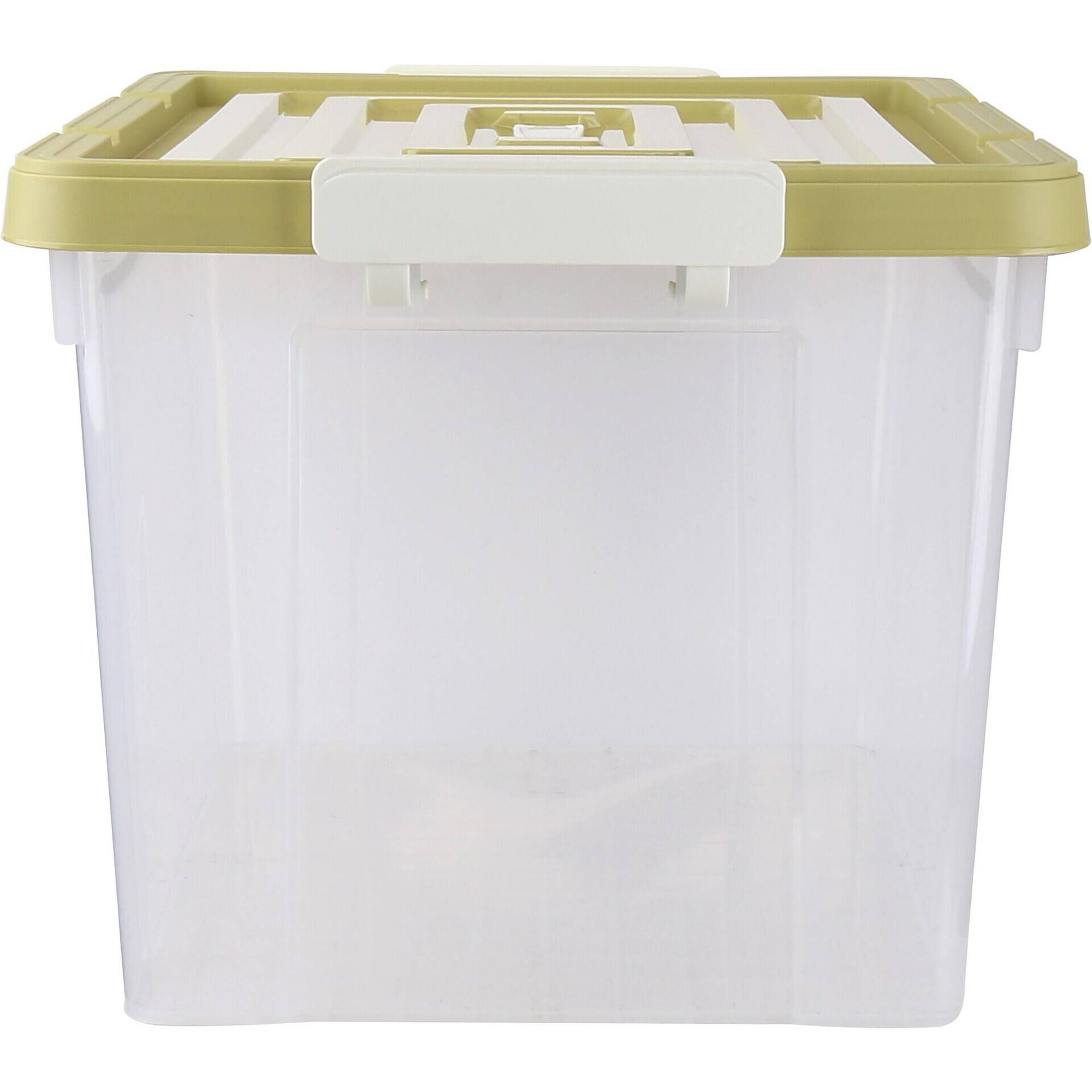 Caixa Arruma&ccedil;&atilde;o 49x38x32cm com Tampa Amarela Kasa