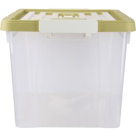 Caixa Arruma&ccedil;&atilde;o 49x38x32cm com Tampa Amarela Kasa