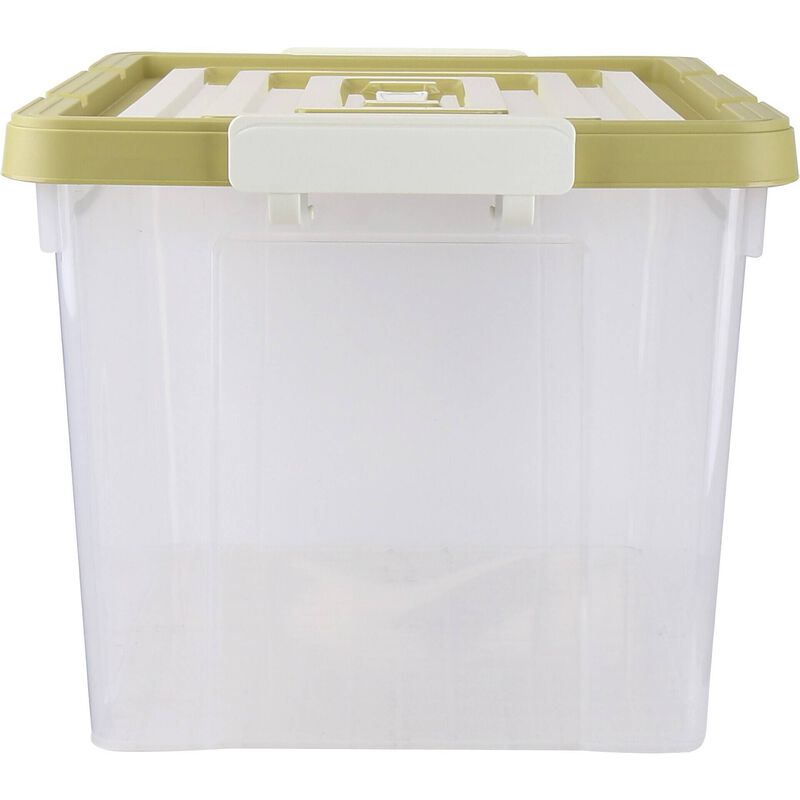 Caixa Arrumação 49x38x32cm com Tampa Amarela Kasa