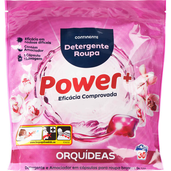 Detergente Máquina Roupa Cápsulas Power+ Orquídeas Continente