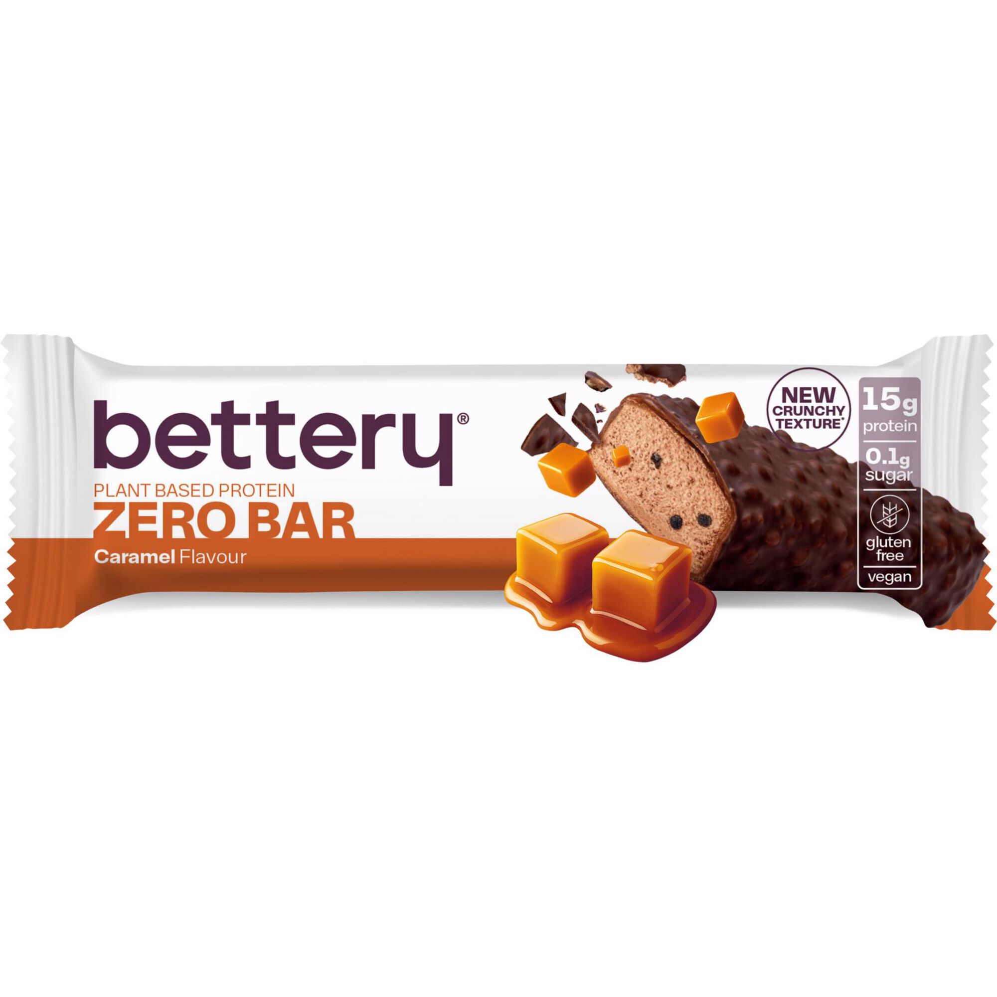 Barra Prote&iacute;na Vegetal Caramelo Zero sem Gl&uacute;ten Bettery