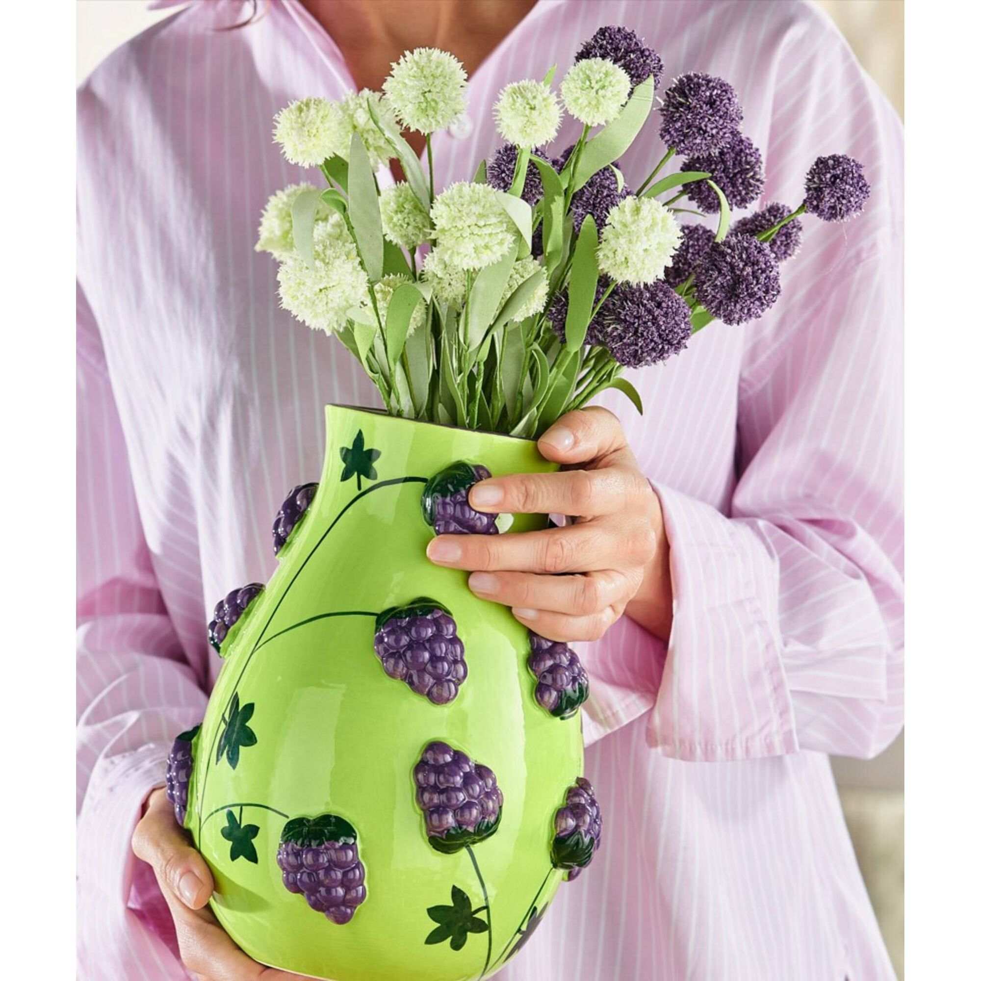 Jarra 24cm Verde com Amoras