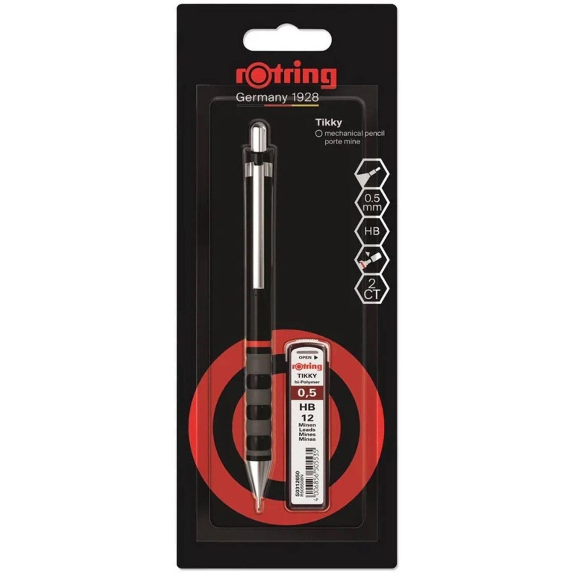 Lapiseira 0,5 Tikky Preto + Minas Rotring