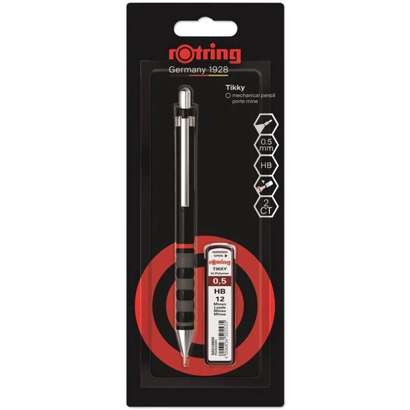 Lapiseira 0,5 Tikky Preto + Minas Rotring