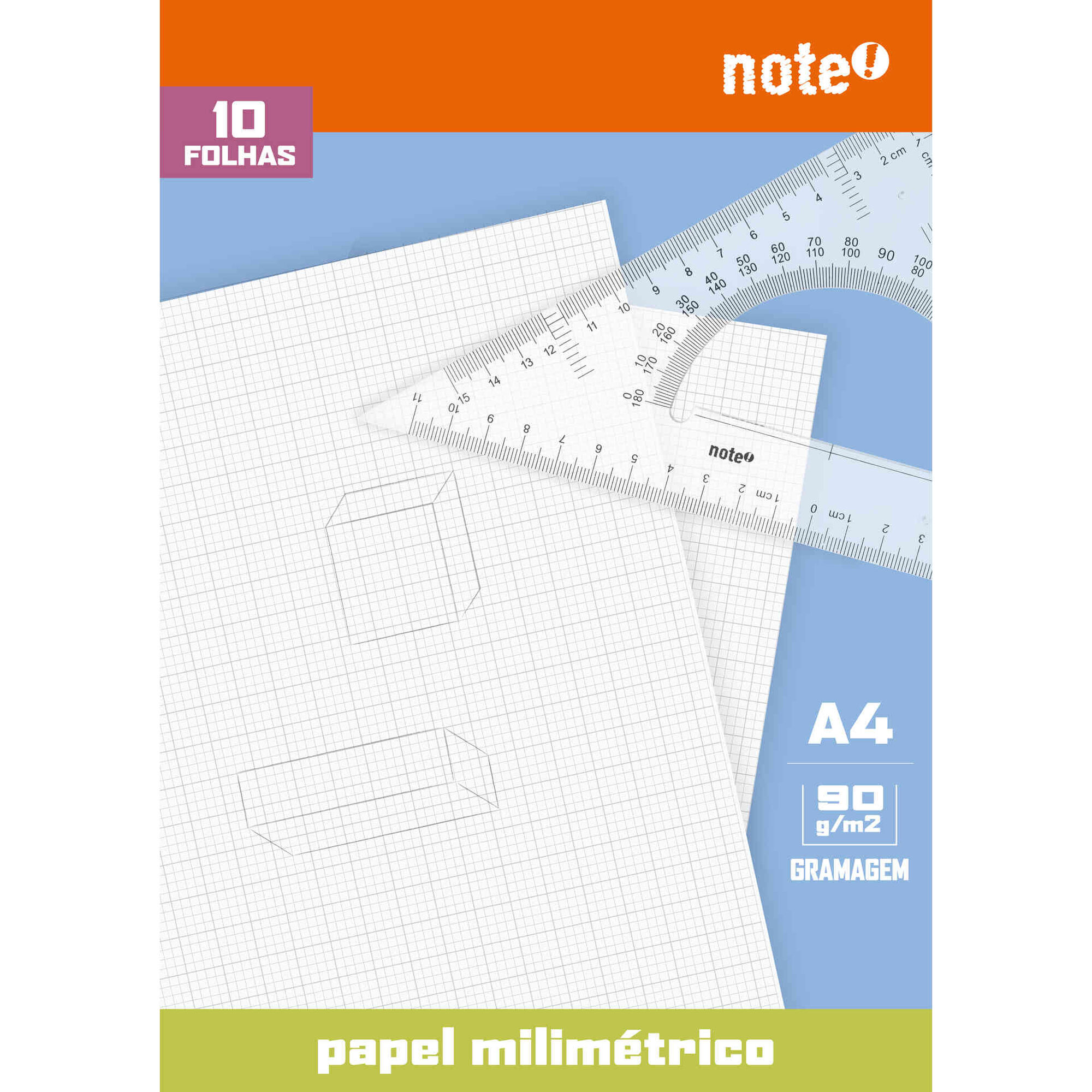 Bloco Papel Milim&eacute;trico A4 10 Folhas Note!
