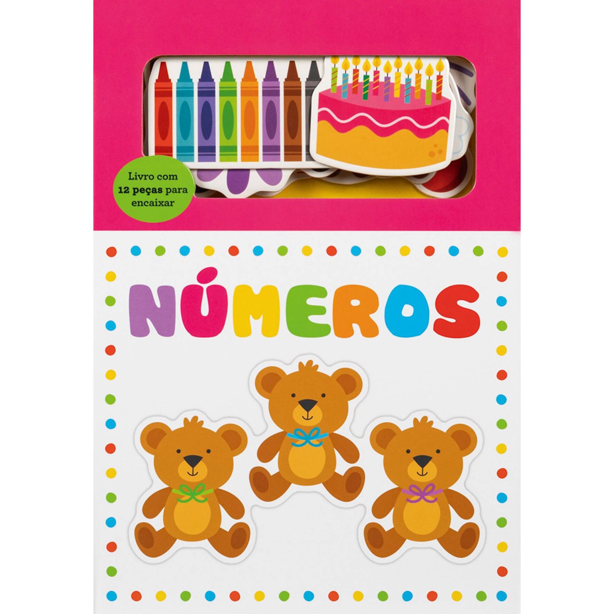Números - Livro com 12 peças para encaixar