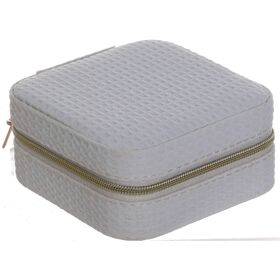 Porta J&oacute;ias Caixa Tecido Branco Kasa