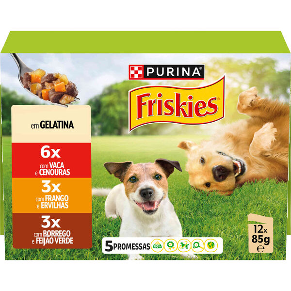 Comida Húmida para Cão Adulto Gelatina Carnes Purina Friskies