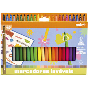 Conjunto 12 Marcadores de Colorir Lav&aacute;veis Note!